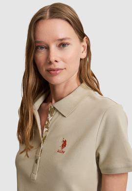 Kadın Açık Haki Polo Yaka Basic Tişört - 50321798165