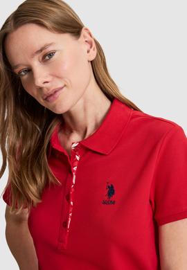 Kadın Kırmızı Polo Yaka Basic Tişört - 50321798152