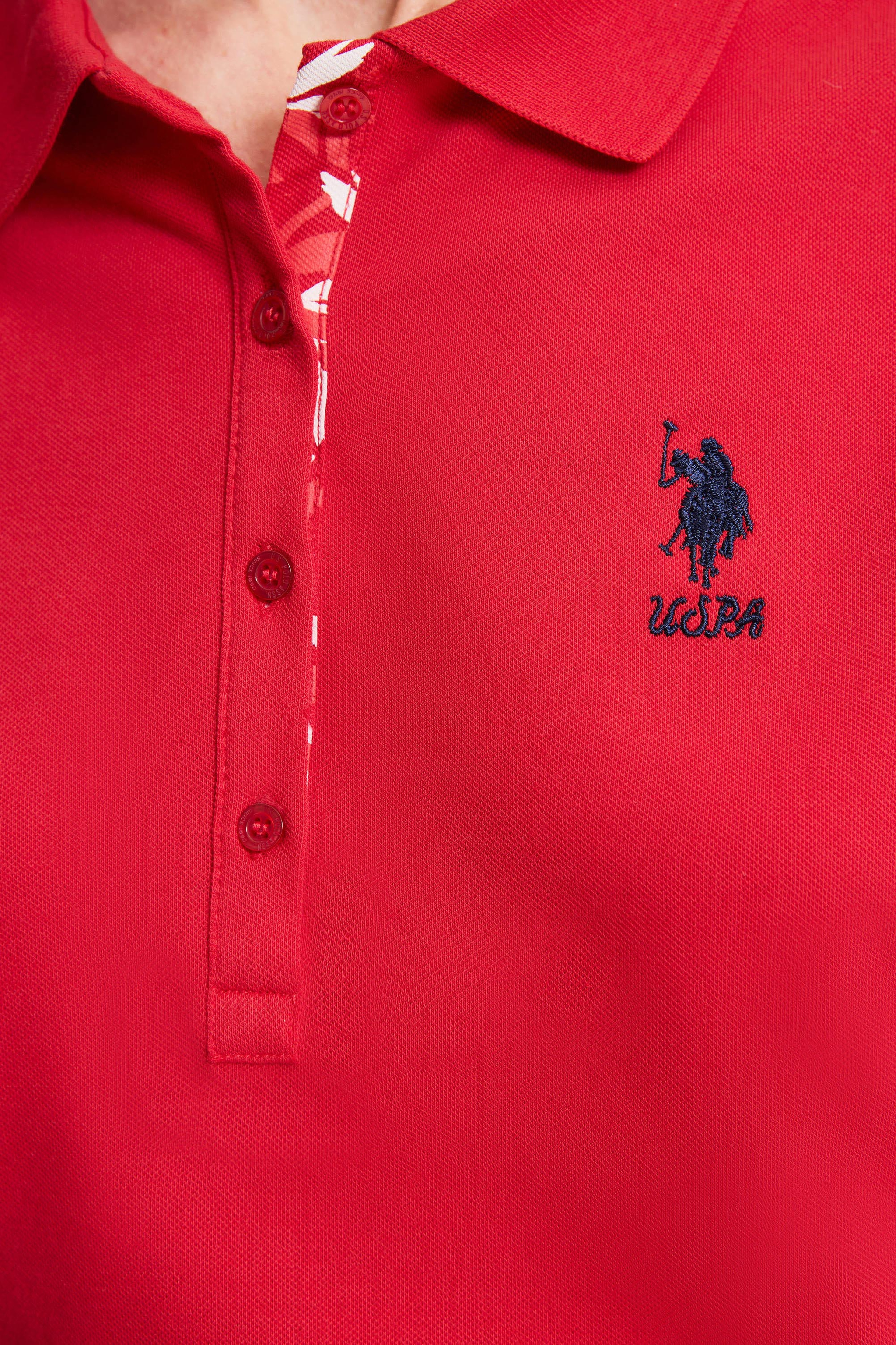 Kadın Kırmızı Polo Yaka Basic Tişört - Image 6