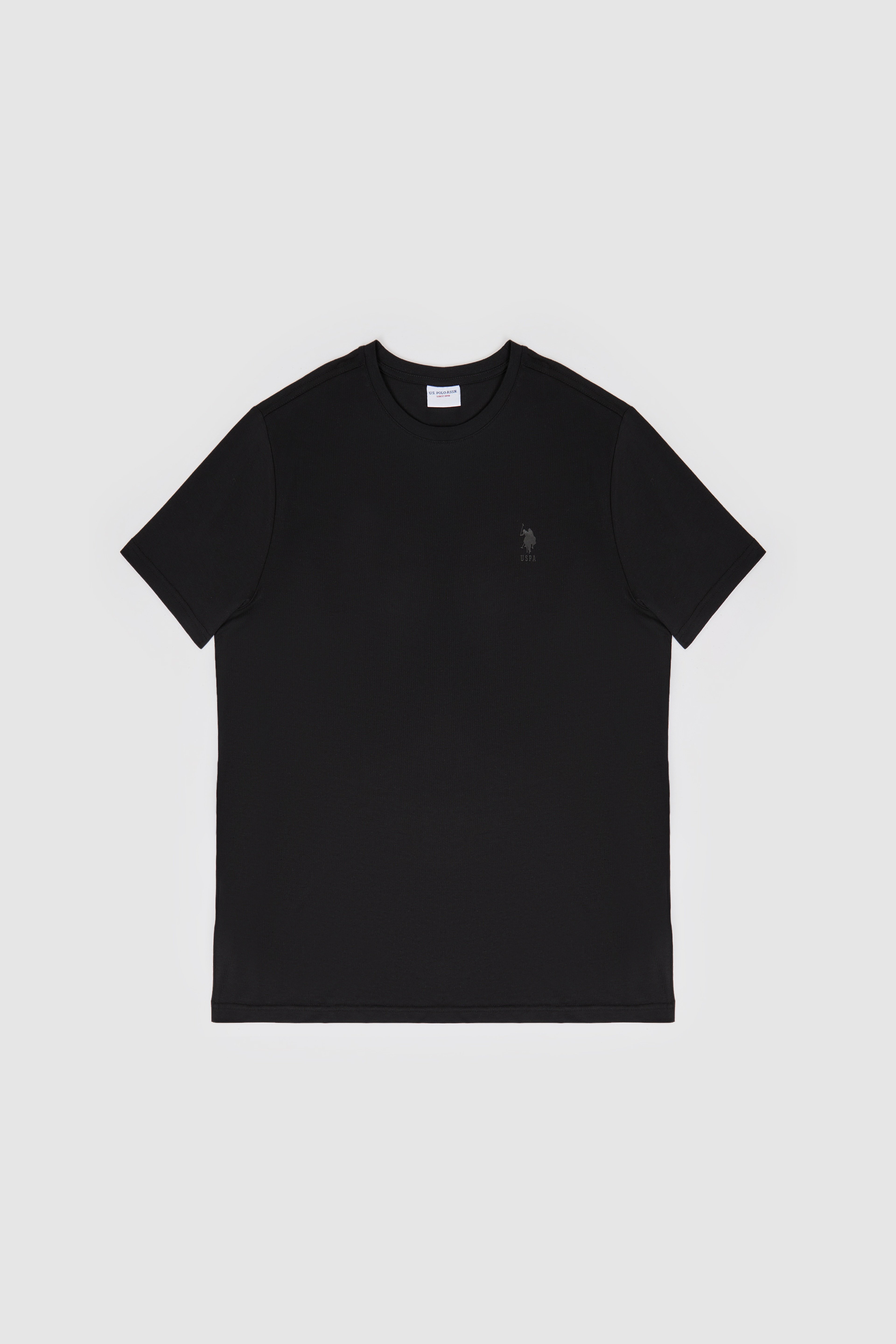 Erkek Regular Fit Bisiklet Yaka Siyah Basic Tişört