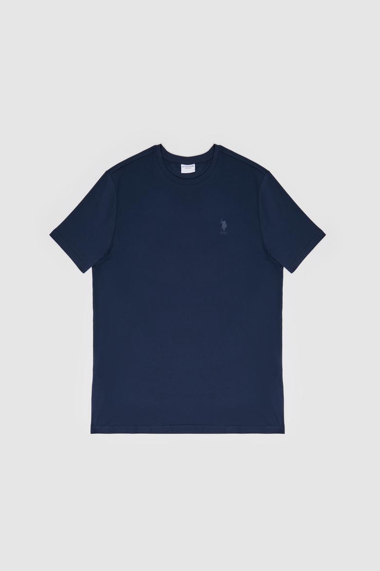 Erkek Regular Fit Bisiklet Yaka Lacivert Basic Tişört - 50326953066