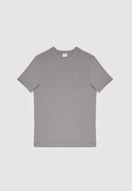 Erkek Regular Fit Bisiklet Yaka Gri Basic Tişört - 50326953044
