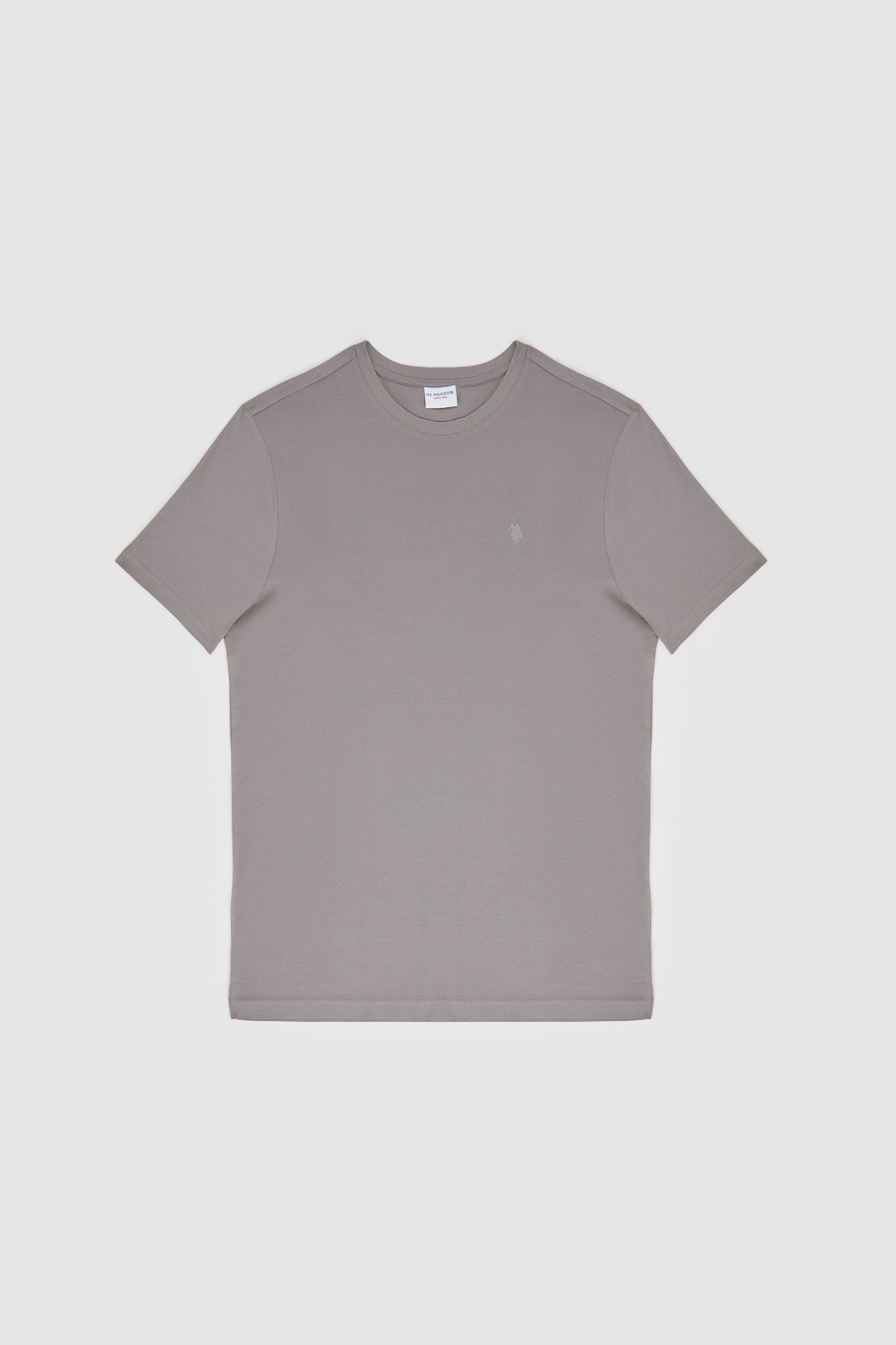 Erkek Regular Fit Bisiklet Yaka Gri Basic Tişört - Image 7