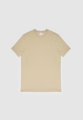 Erkek Regular Fit Bisiklet Yaka Açık Haki Basic Tişört - 50326953132