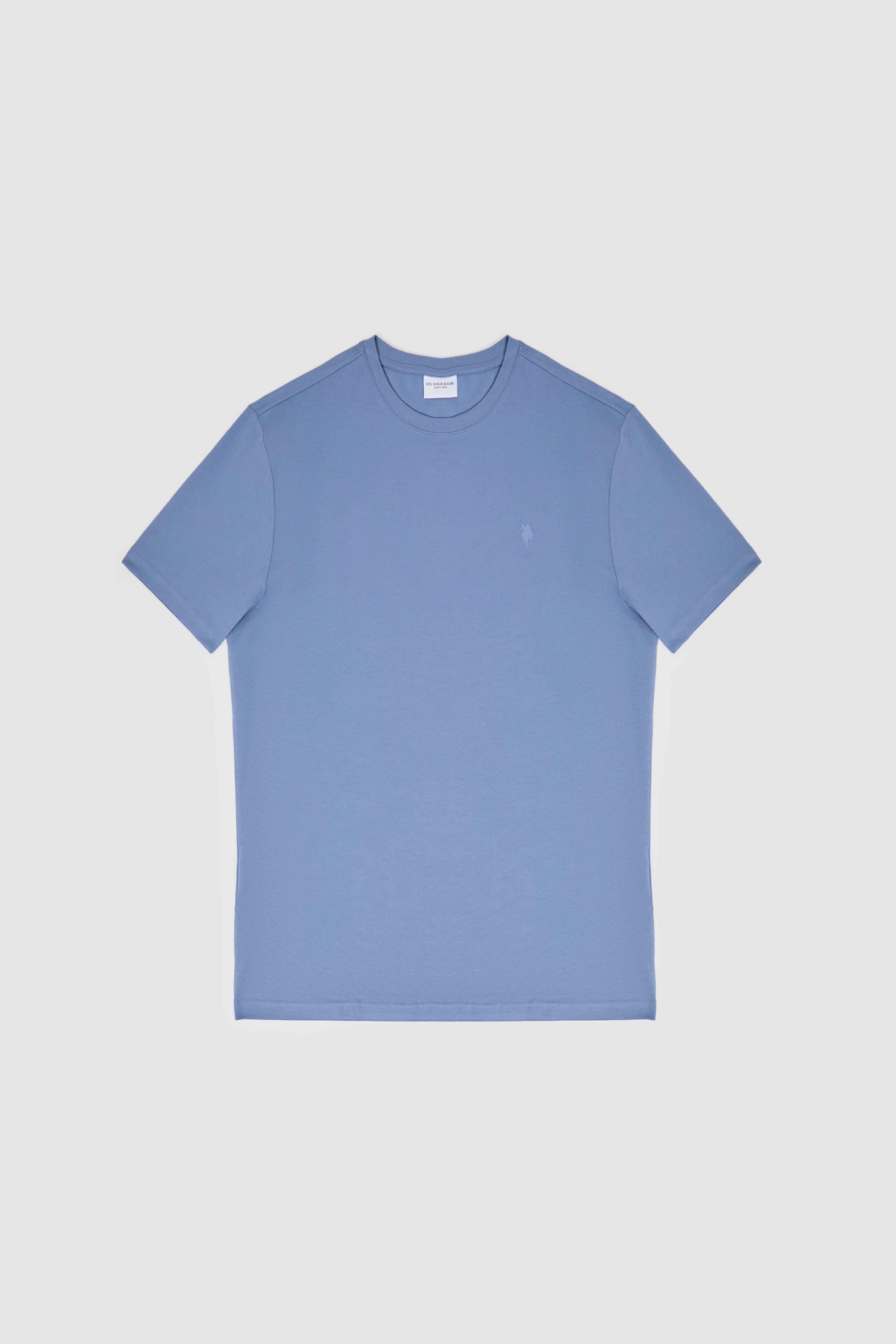 Erkek Regular Fit Bisiklet Yaka İndigo Basic Tişört - Image 7
