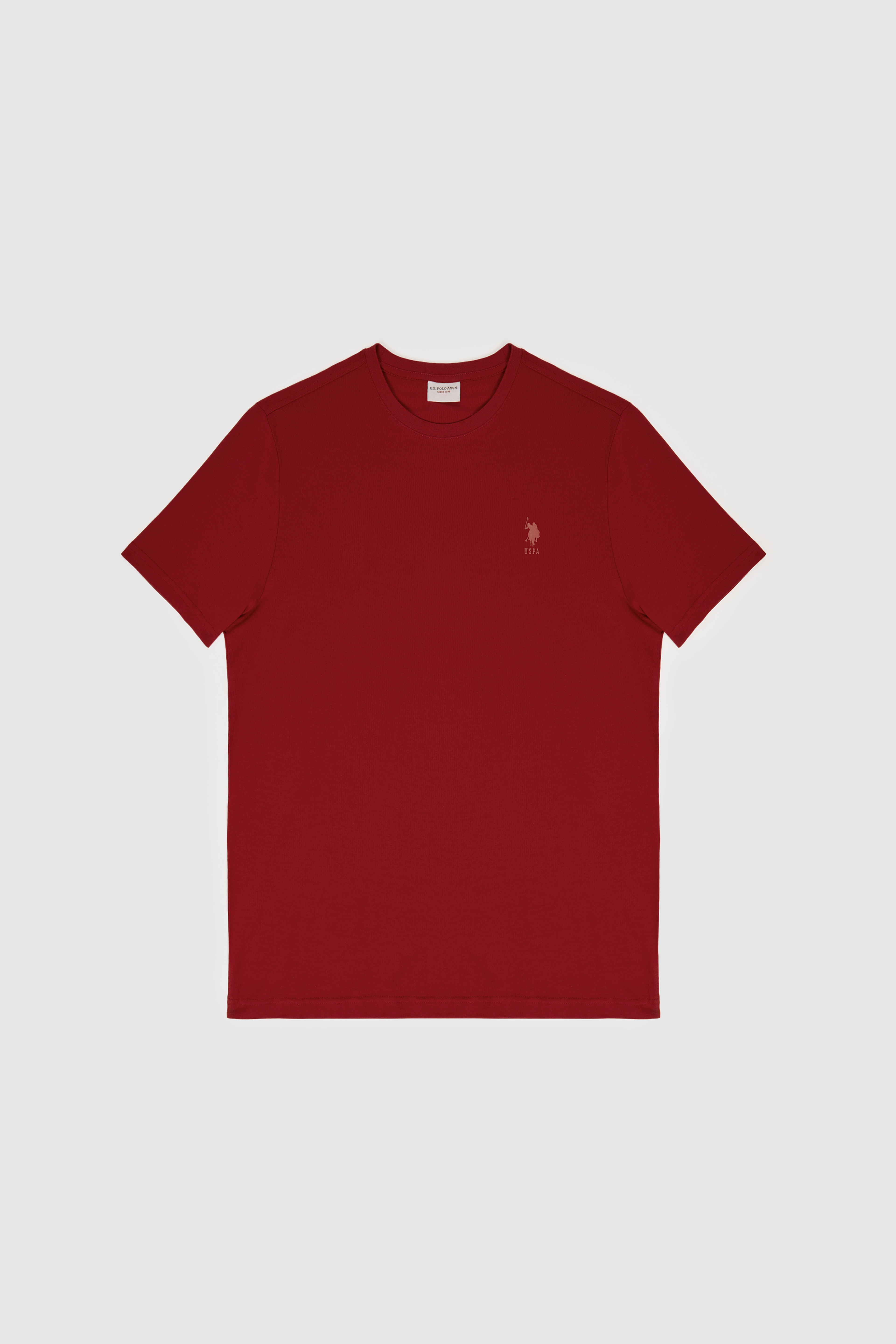 Erkek Regular Fit Bisiklet Yaka Bordo Basic Tişört - Image 7