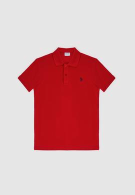 Erkek Slim Fit Fit Polo Yaka Kırmızı Basic Tişört - 50322347203