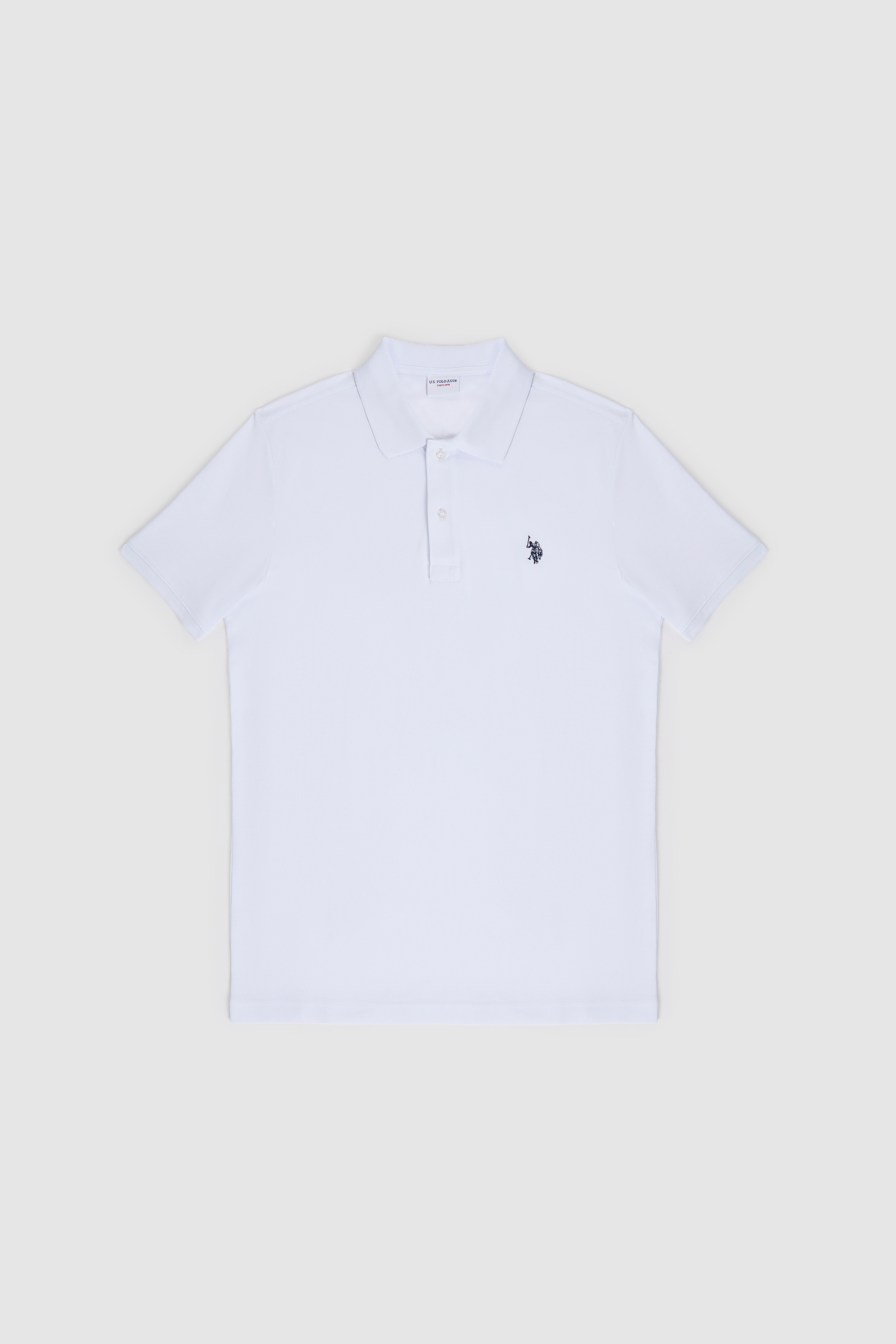 Erkek Slim Fit Polo Yaka Beyaz Basic Tişört - Image 7