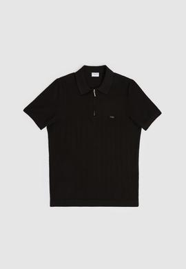 Erkek Regular Fit Polo Yaka Siyah Tişört - 50320038007