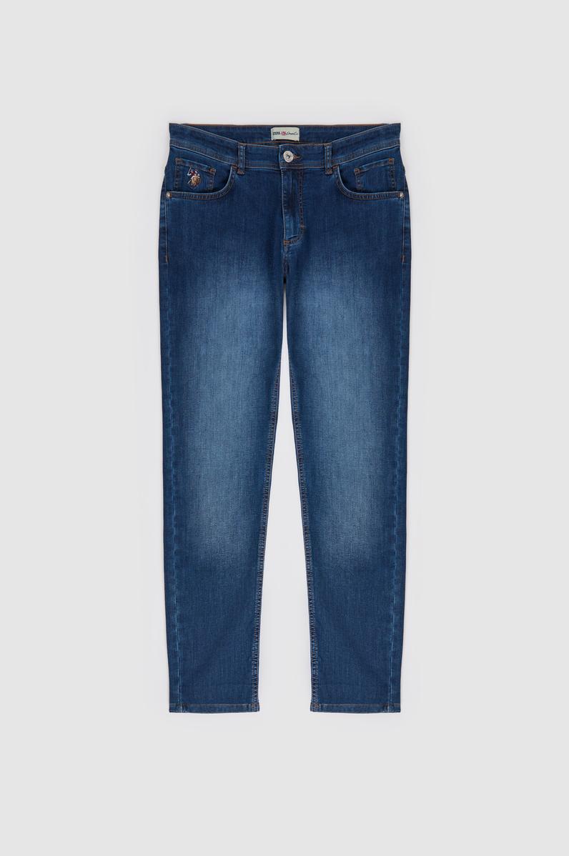 Erkek Slim Fit Mavi Jean Pantolon