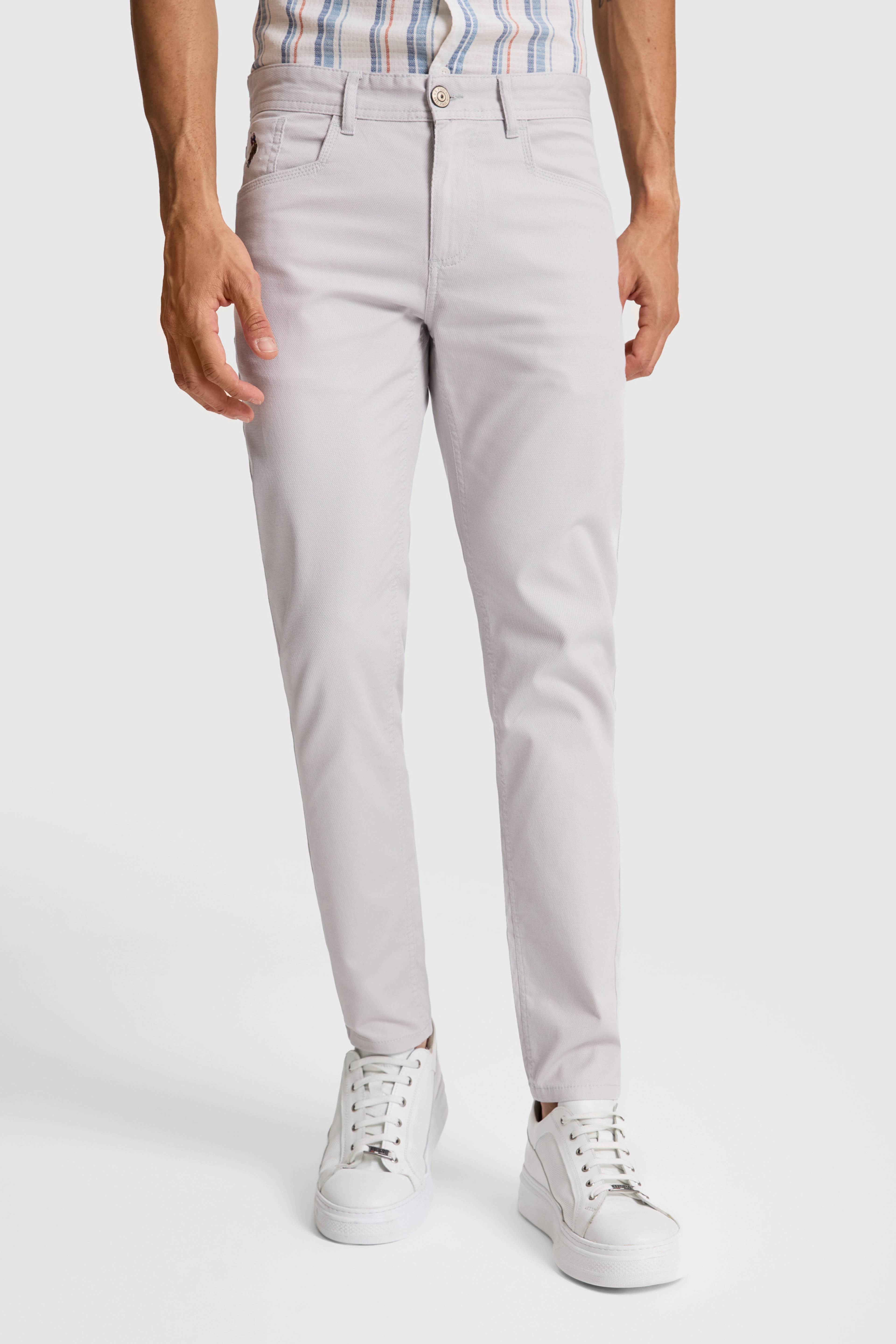 Erkek Açık Gri Kanvas / Chino Pantolon - Image 2