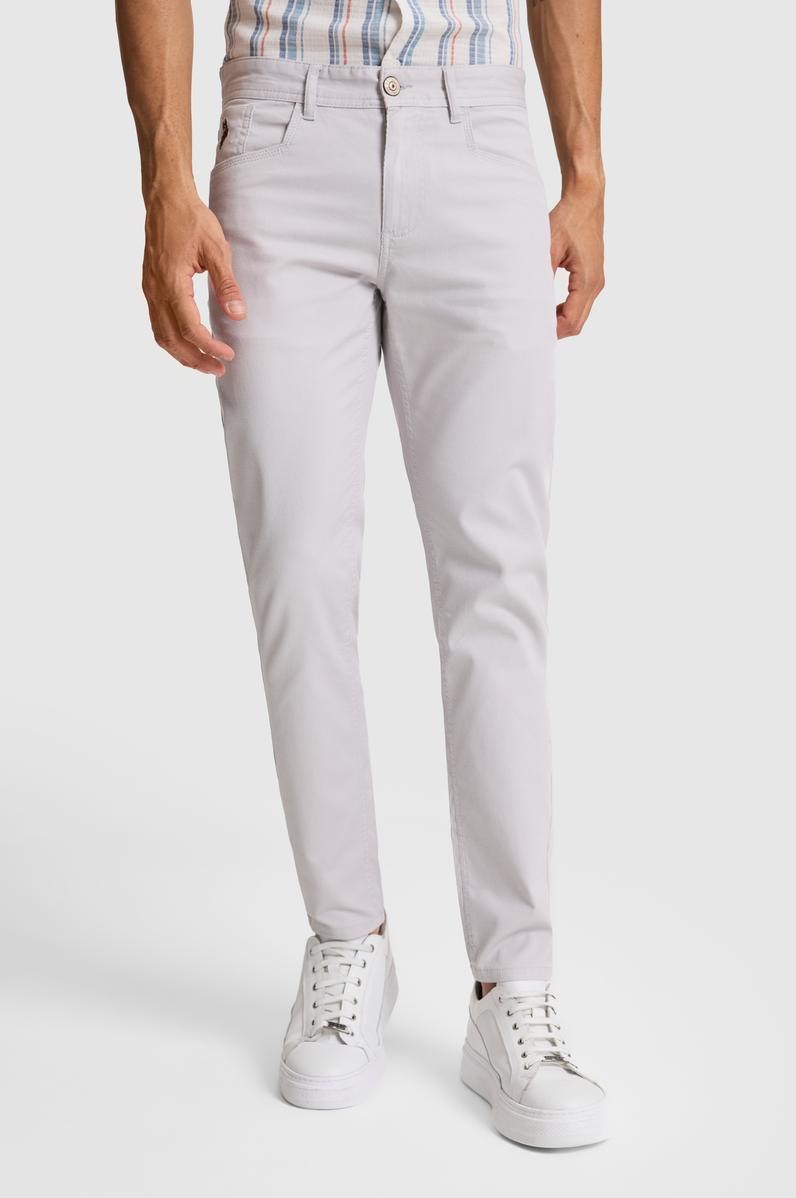 Erkek Açık Gri Kanvas / Chino Pantolon