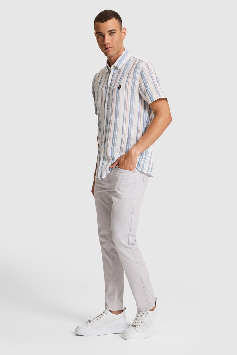 Erkek Açık Gri Kanvas / Chino Pantolon - 50289931017