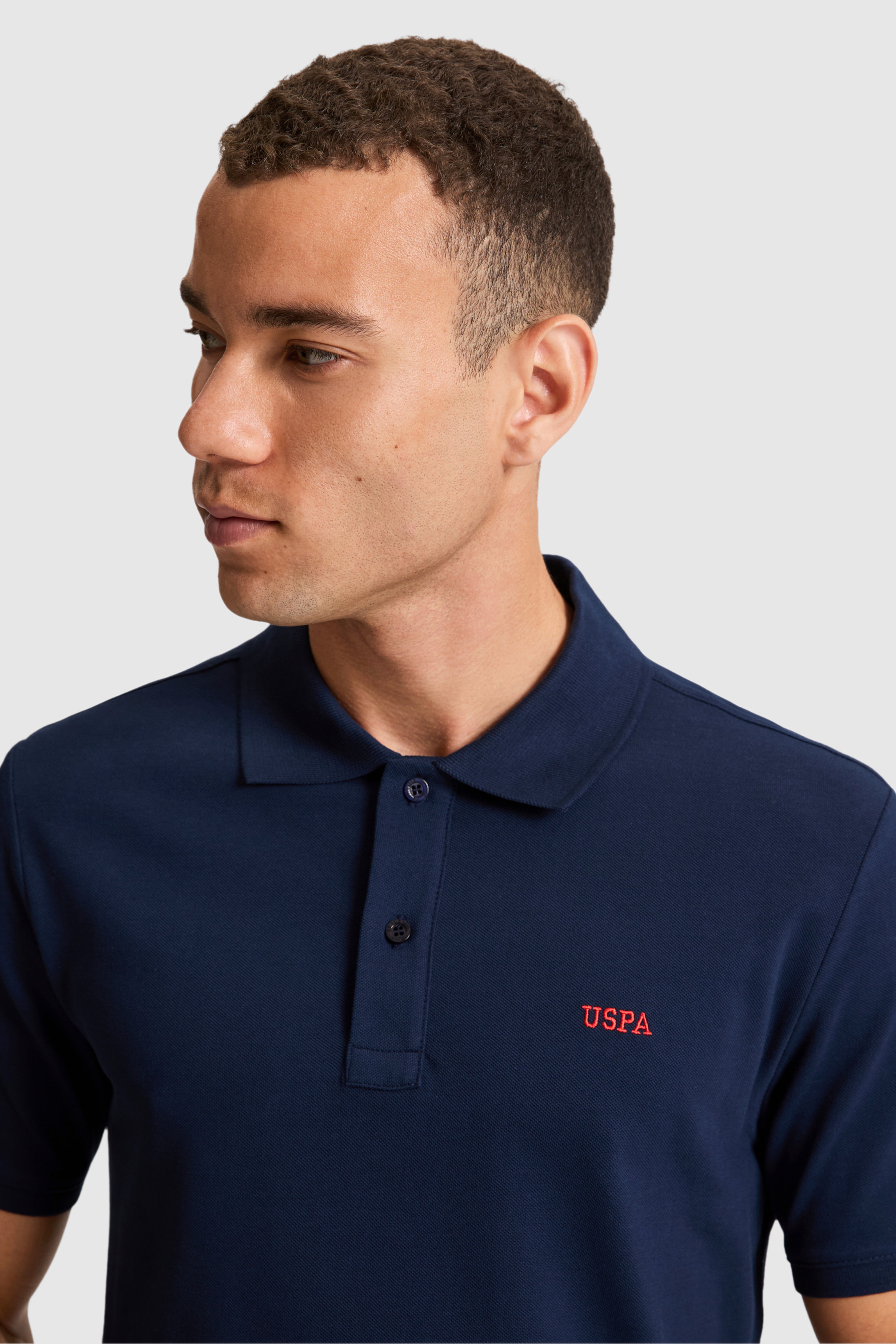 Erkek Regular Fit Polo Yaka Lacivert Basic Tişört