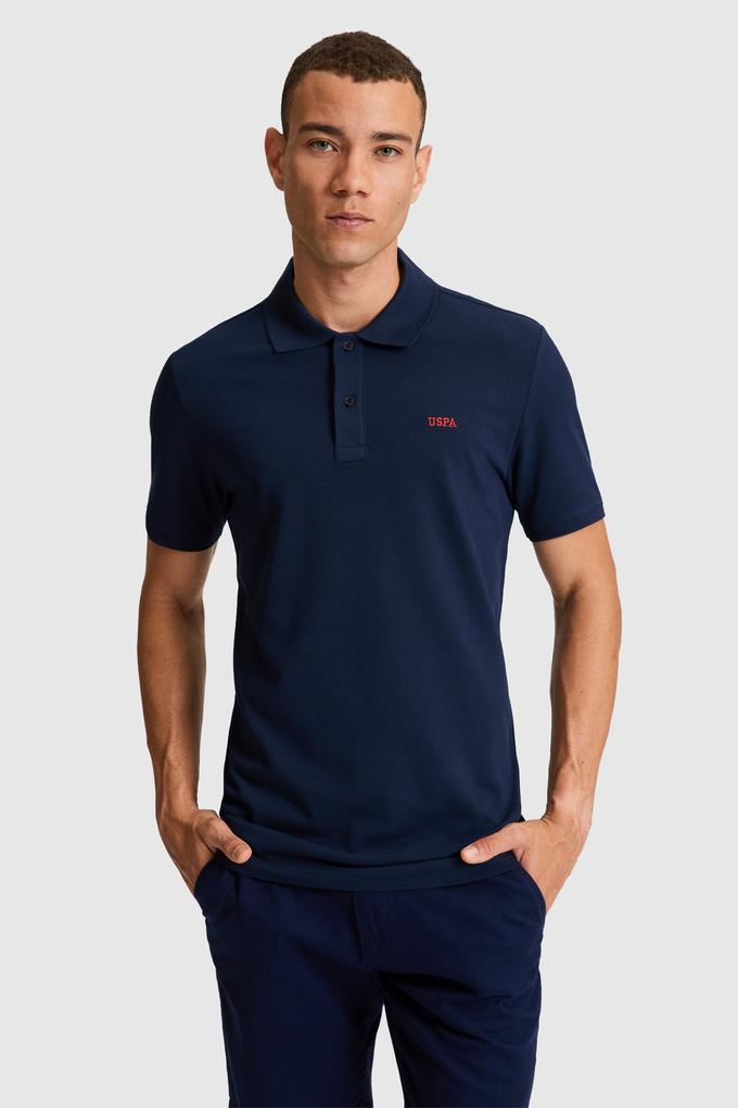 Erkek Regular Fit Polo Yaka Lacivert Basic Tişört