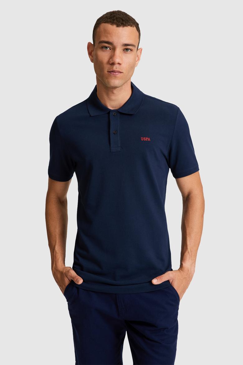 Erkek Regular Fit Polo Yaka Lacivert Basic Tişört