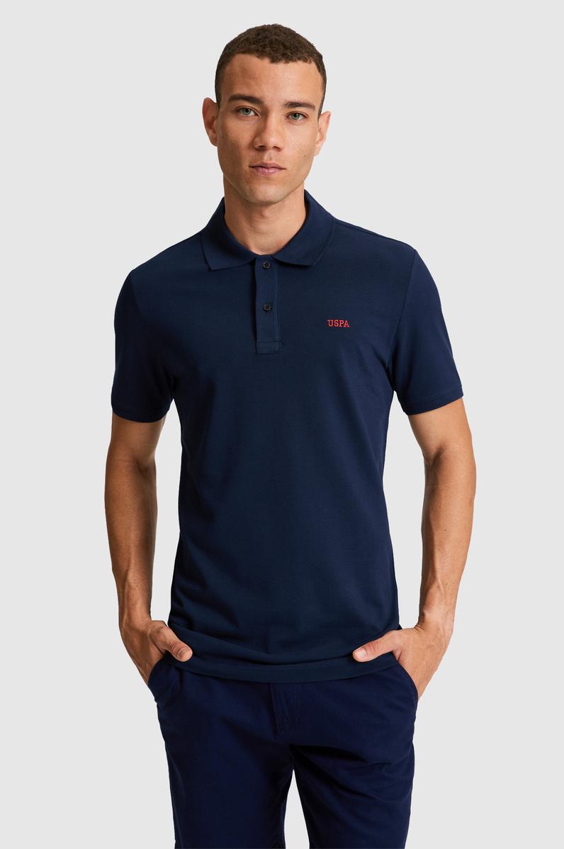 Erkek Regular Fit Polo Yaka Lacivert Basic Tişört