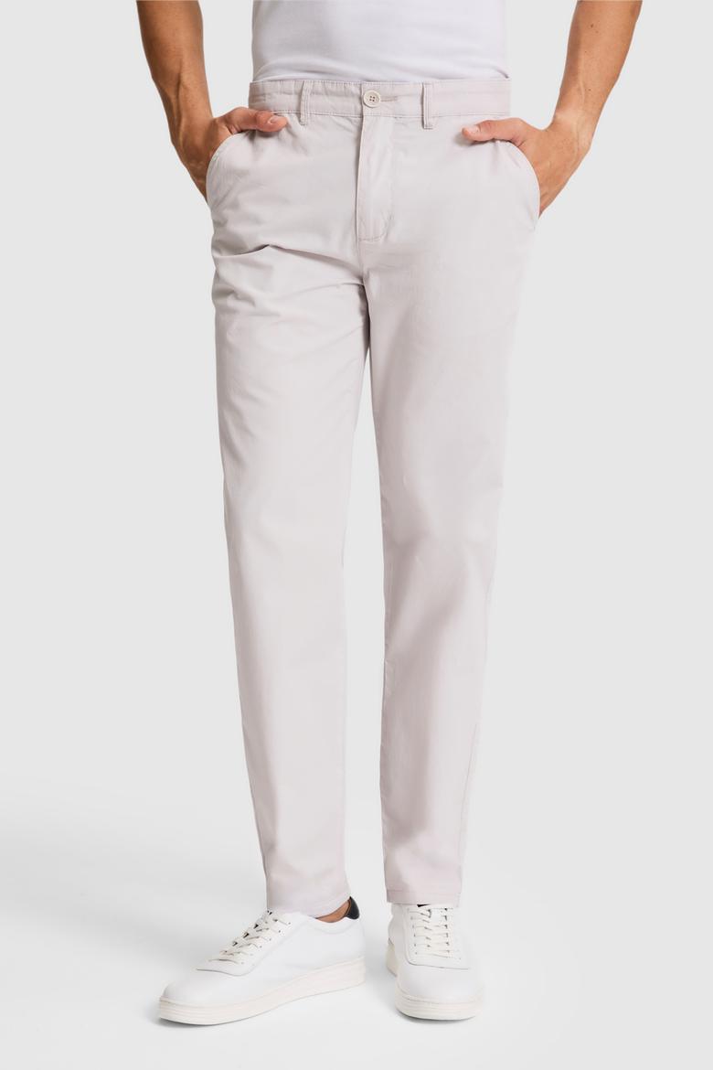 Erkek Carrot Fit Açık Gri Kanvas Pantolon - 50300546139