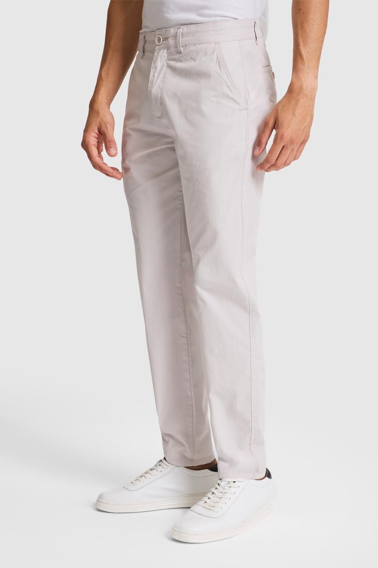 Erkek Carrot Fit Açık Gri Kanvas Pantolon - 50300546139