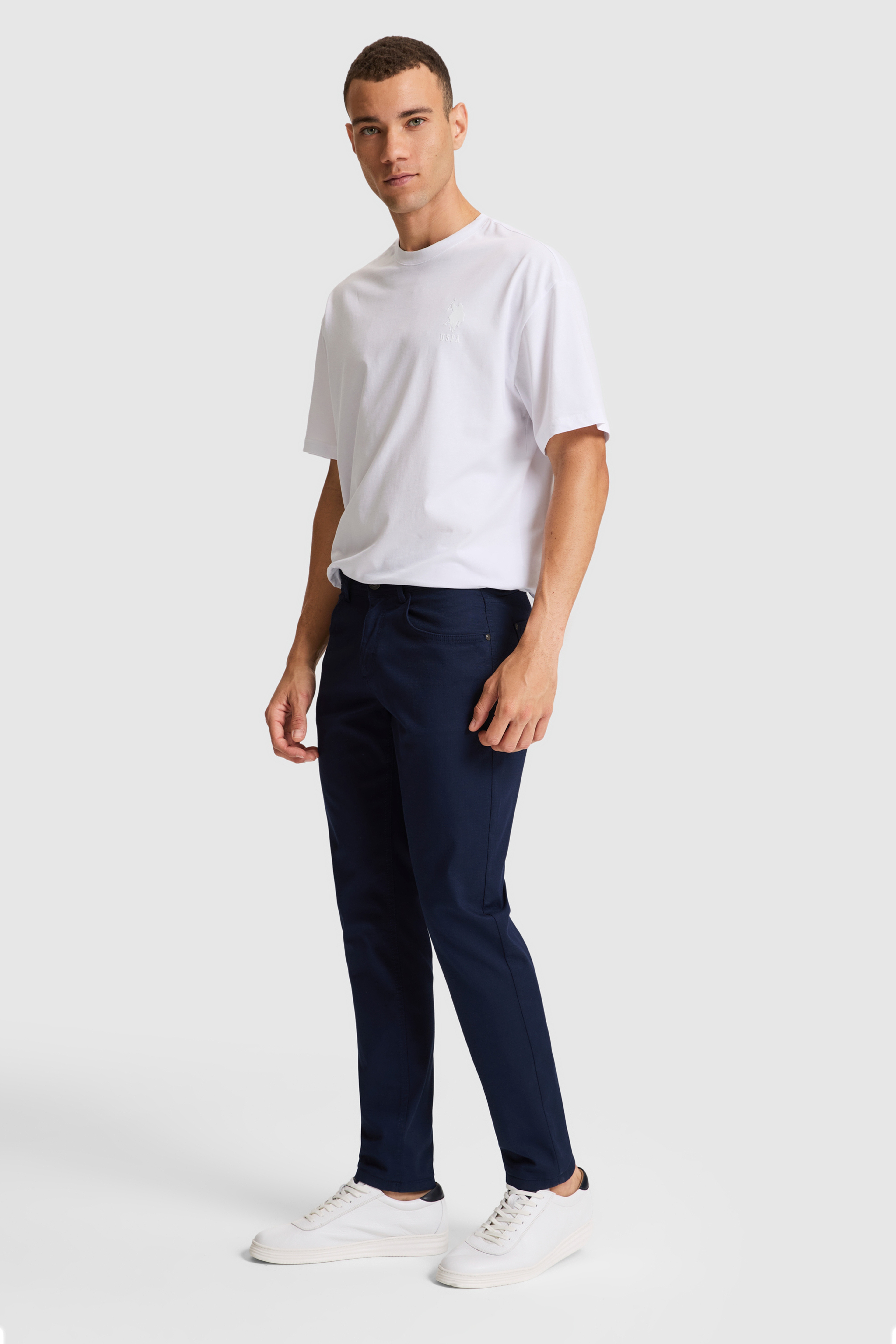 Erkek Lacivert Kanvas / Chino Pantolon