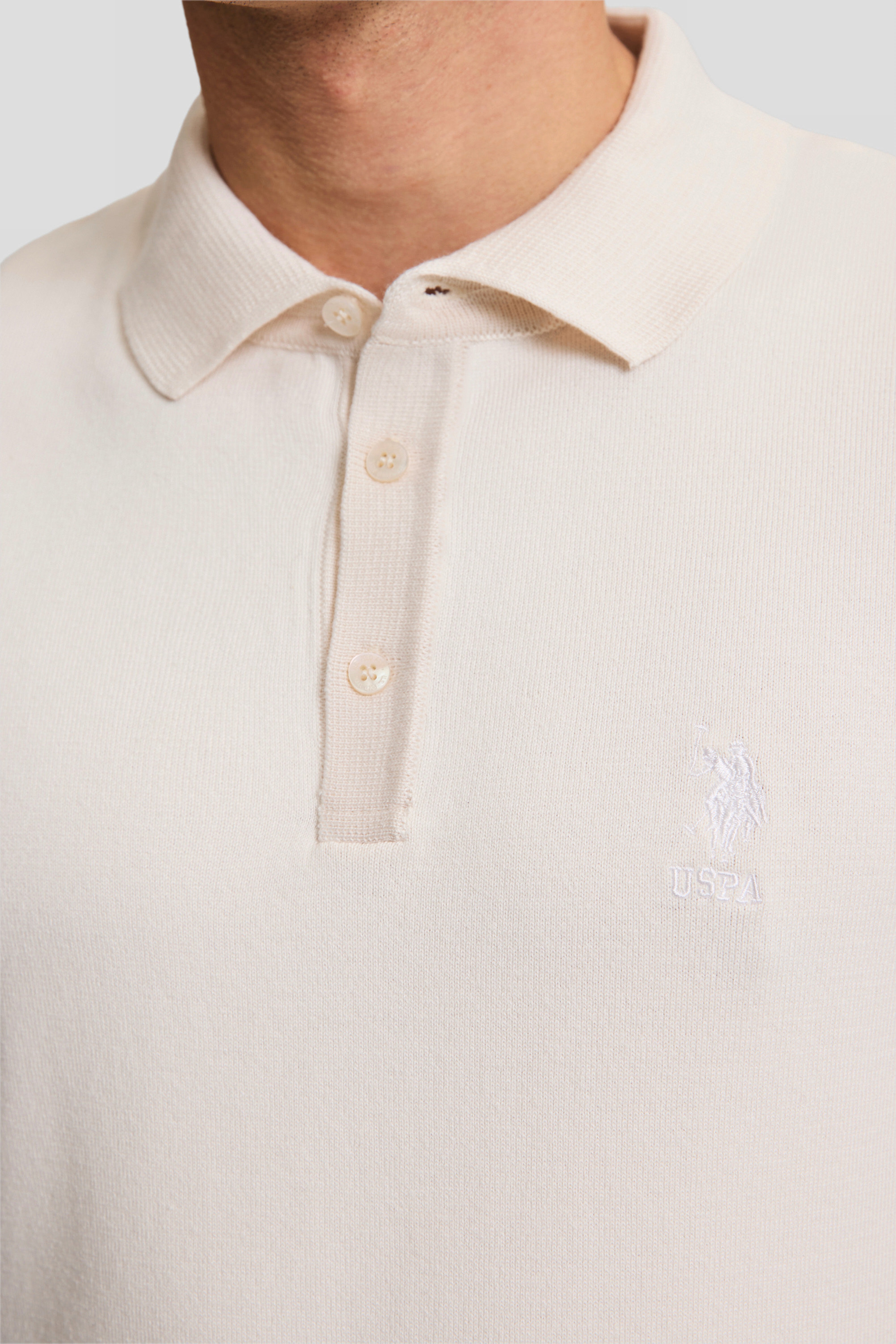 Erkek Krem Polo Yaka Triko Tişört - Image 6