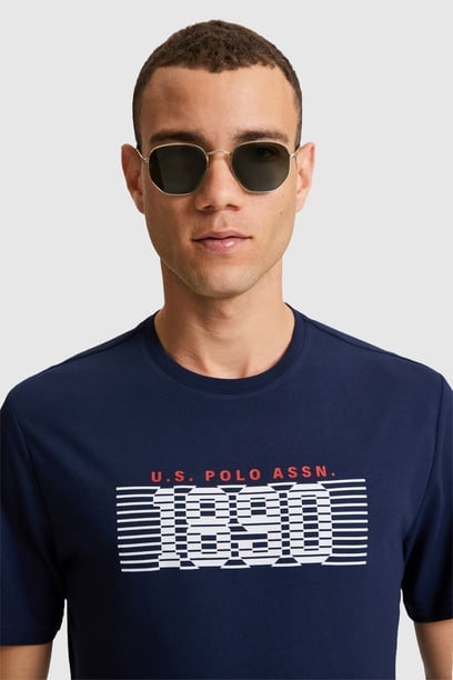 Erkek Lacivert Regular Fit Bisiklet Yaka Tişört
