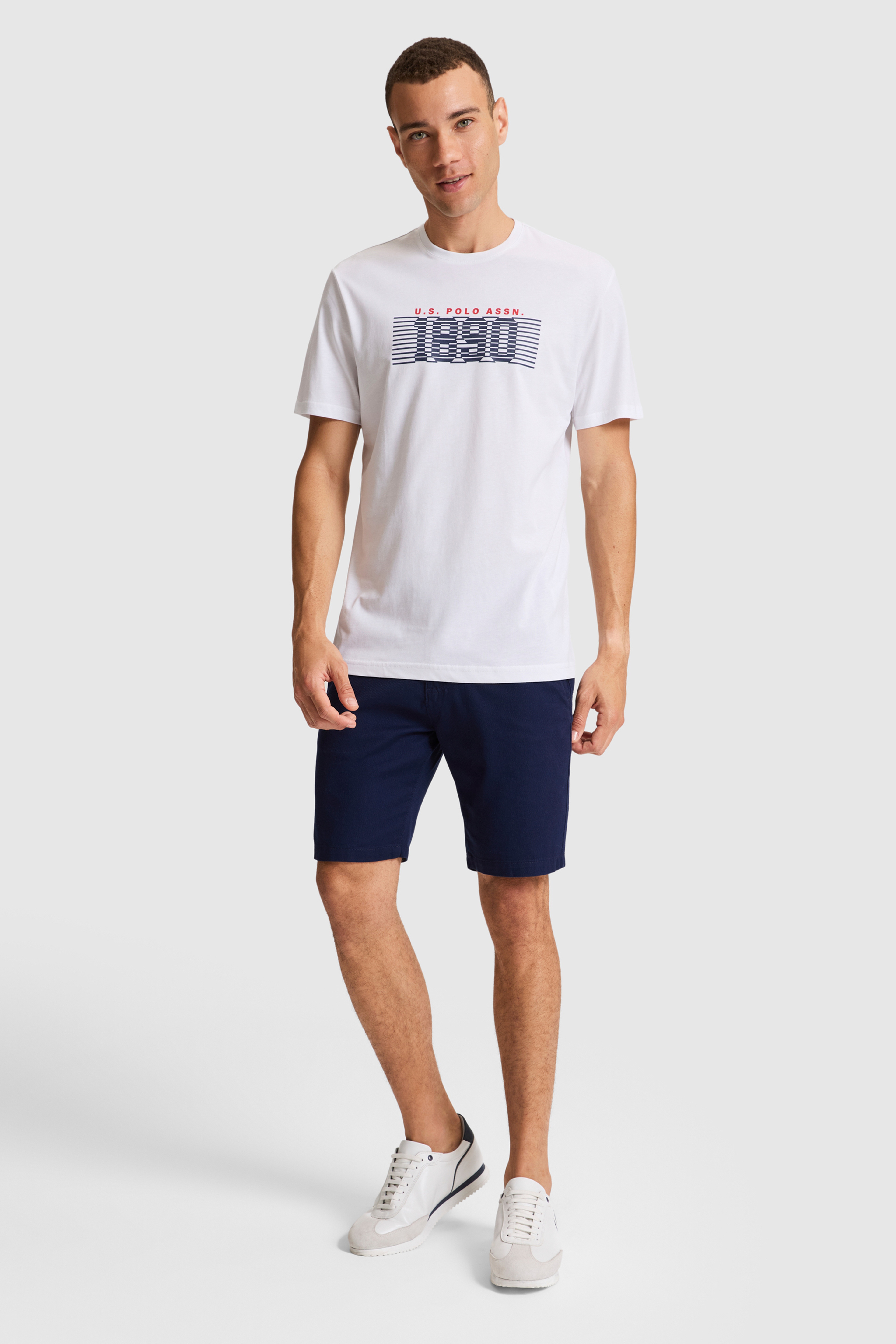 Erkek Beyaz Regular Fit Bisiklet Yaka Tişört - Image 4