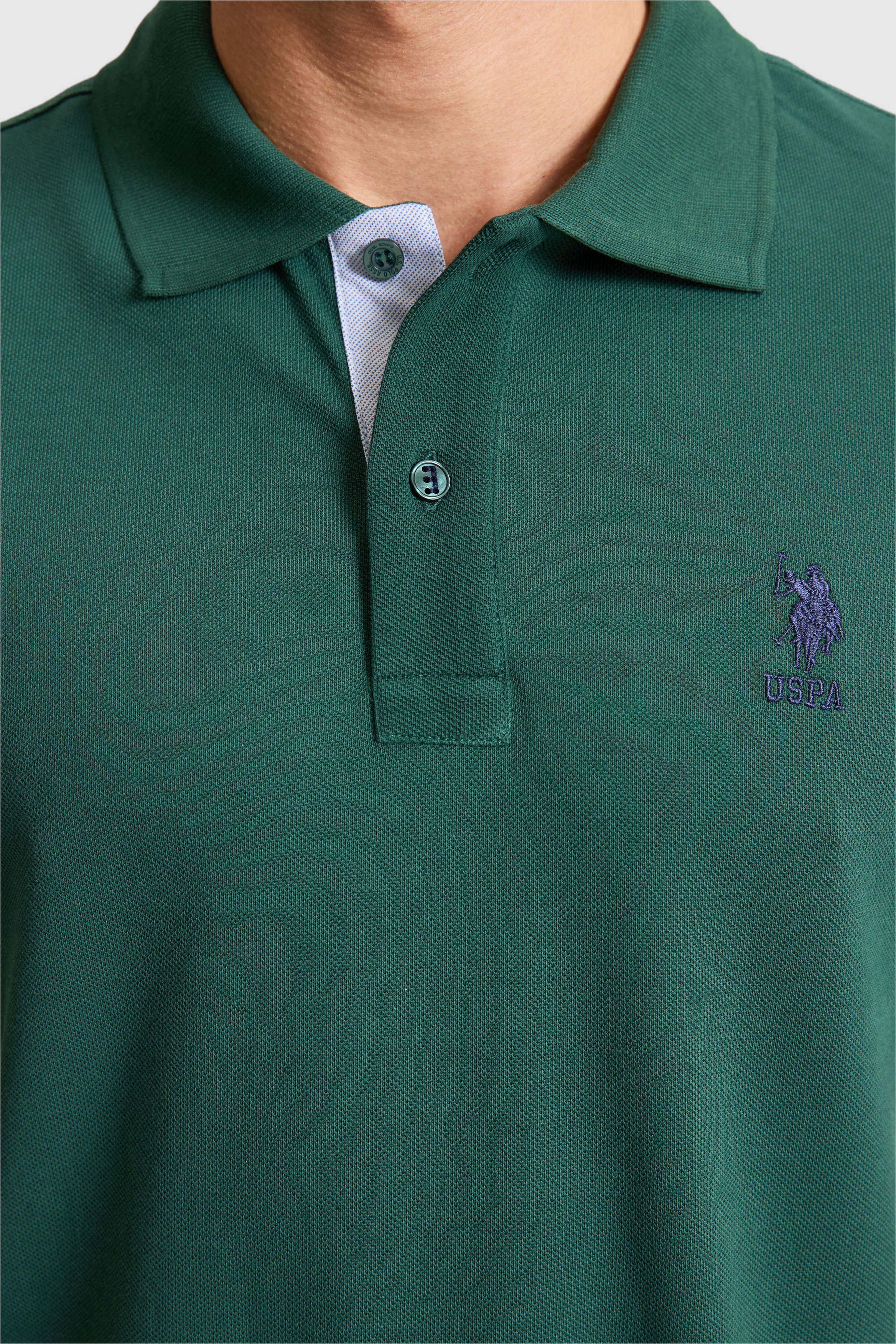 Erkek Koyu Yeşil Regular Fit Polo Yaka Basic Tişört - Image 6