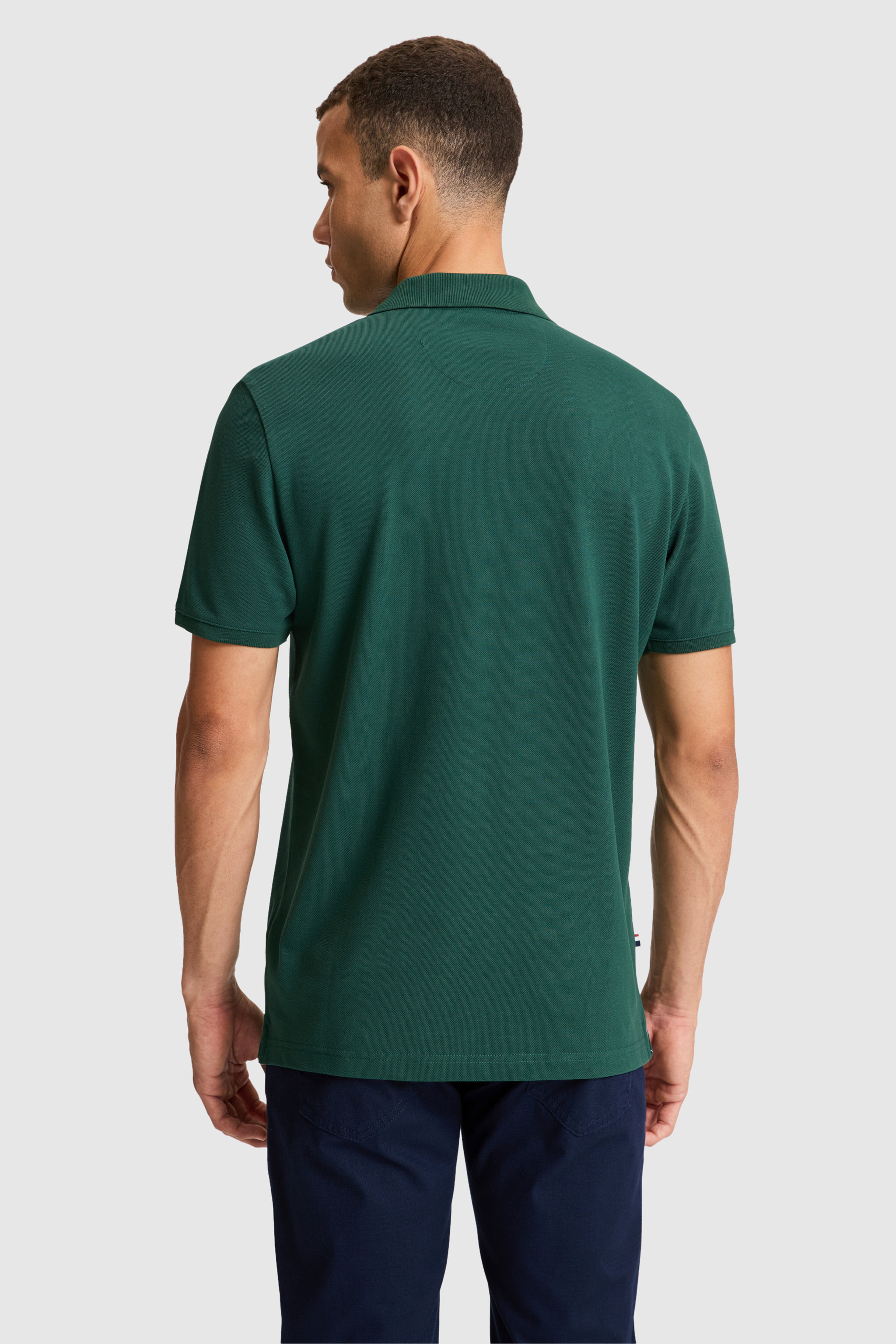 Erkek Koyu Yeşil Regular Fit Polo Yaka Basic Tişört
