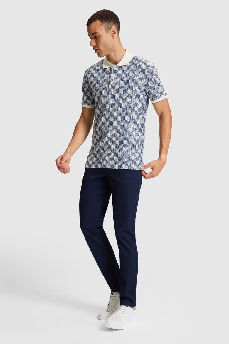 Erkek Açık Lacivert Regular Fit Polo Yaka Tişört - 50322391015
