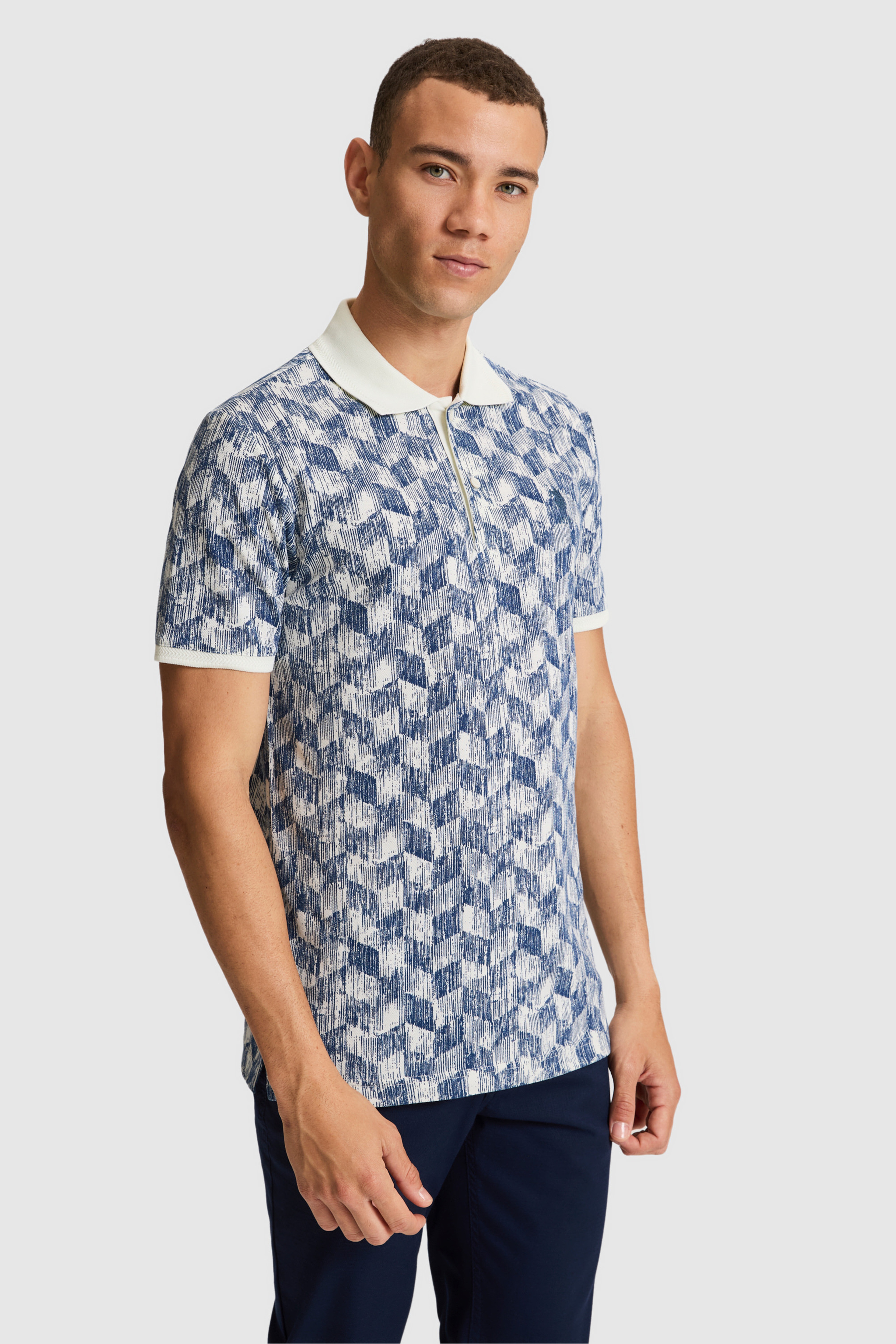 Erkek Açık Lacivert Regular Fit Polo Yaka Tişört - Image 3