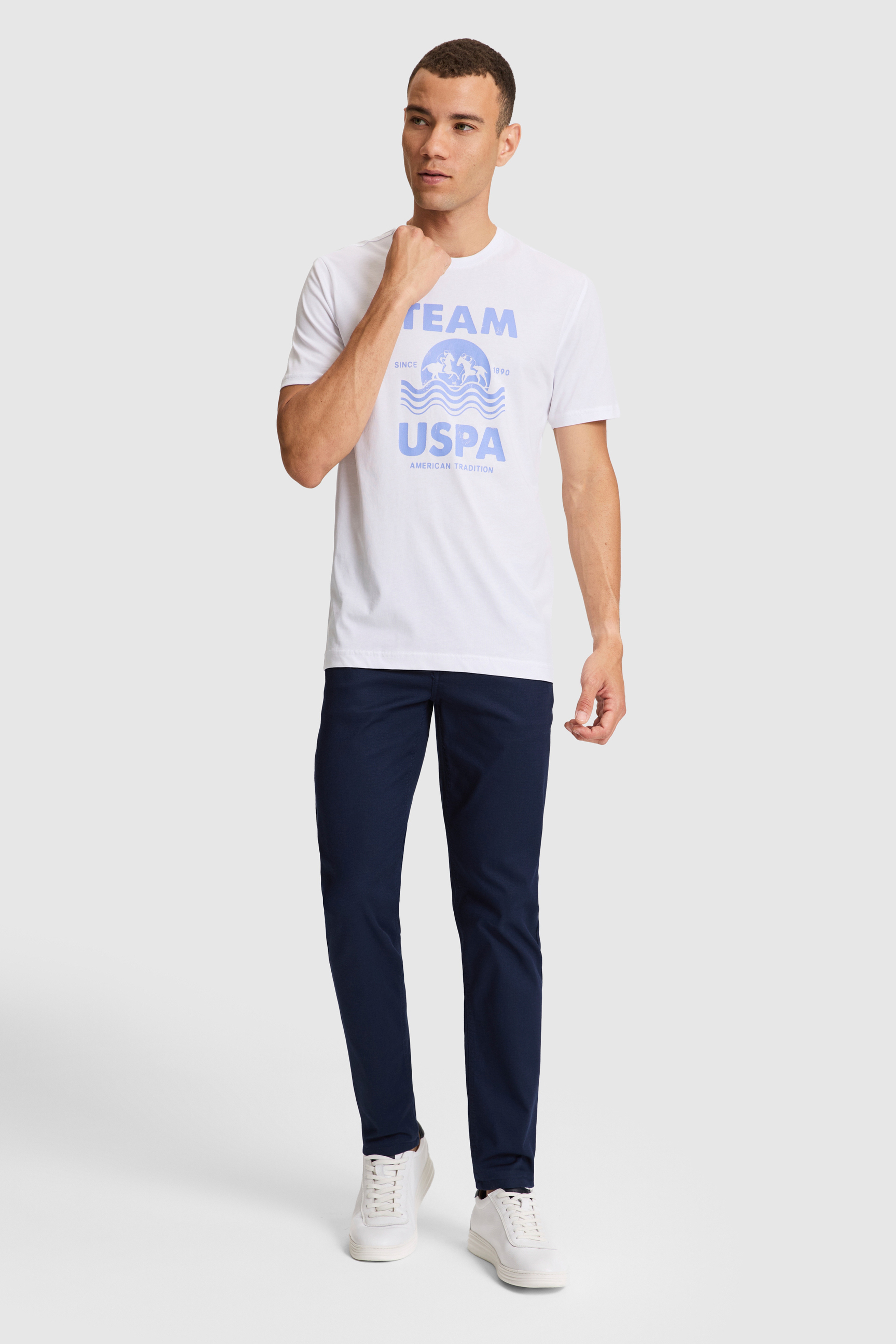 Erkek Beyaz Regular Fit Bisiklet Yaka Tişört