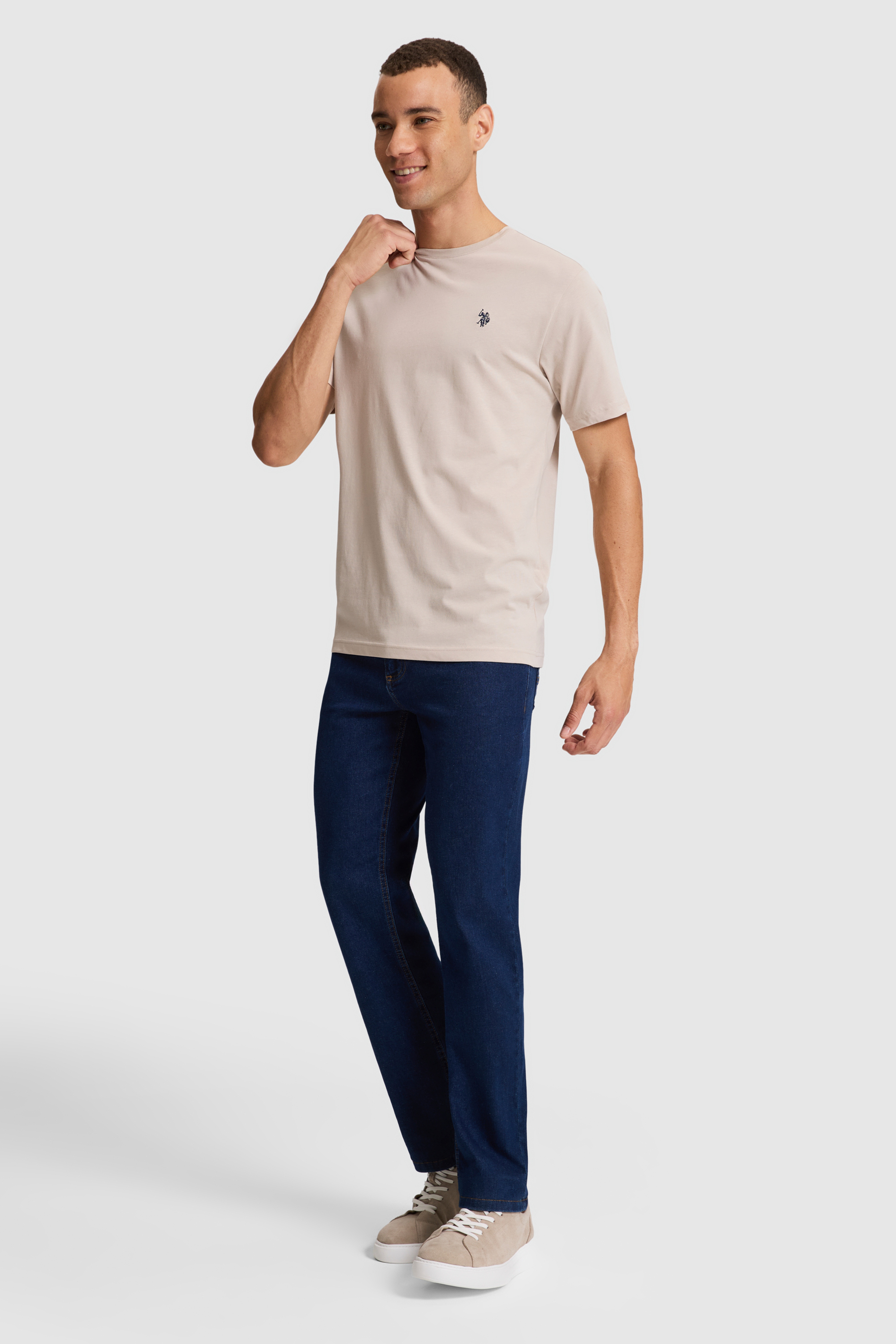 Erkek Taş Regular Fit Bisiklet Yaka Basic Tişört - Image 4