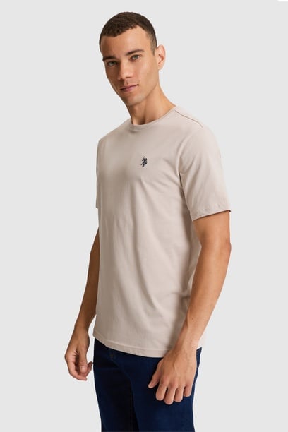 Erkek Taş Regular Fit Bisiklet Yaka Basic Tişört