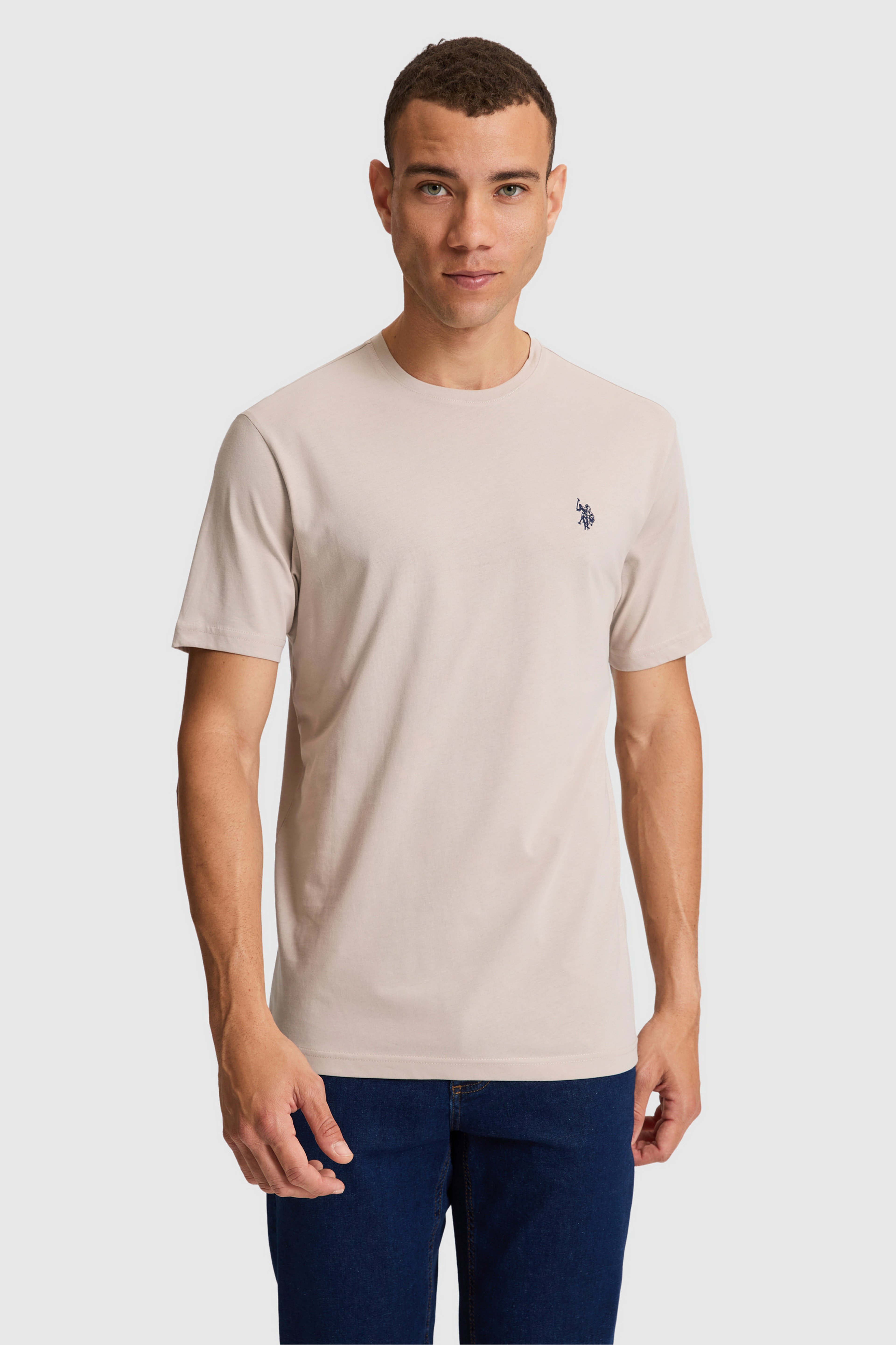 Erkek Taş Regular Fit Bisiklet Yaka Basic Tişört - Image 1