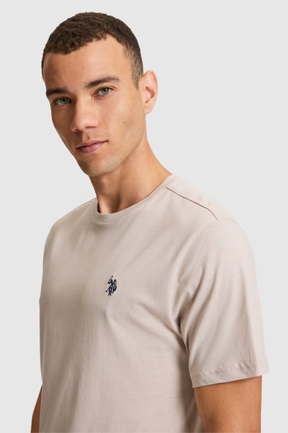 Erkek Taş Regular Fit Bisiklet Yaka Basic Tişört