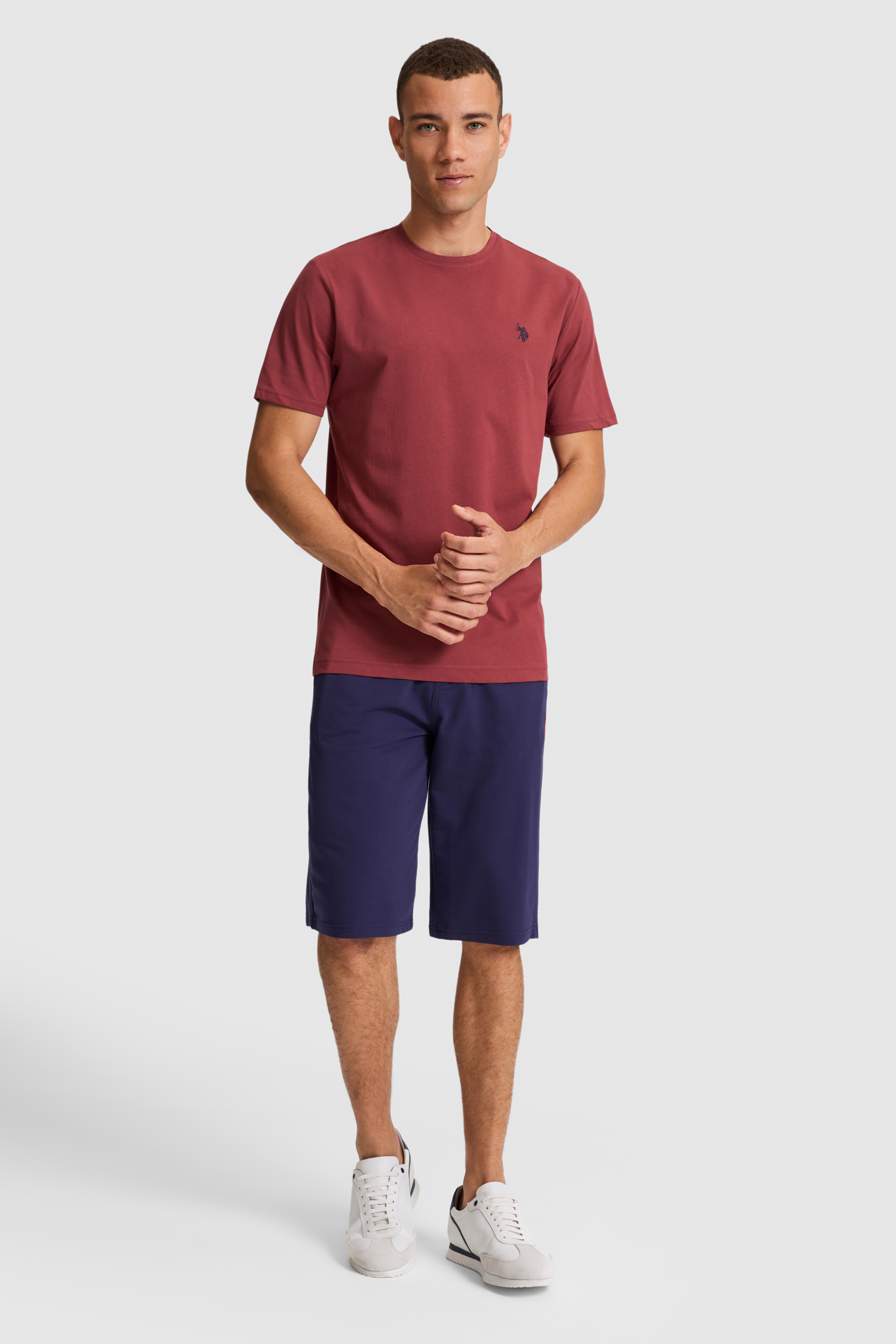 Erkek Vişne Regular Fit Bisiklet Yaka Basic Tişört - Image 4