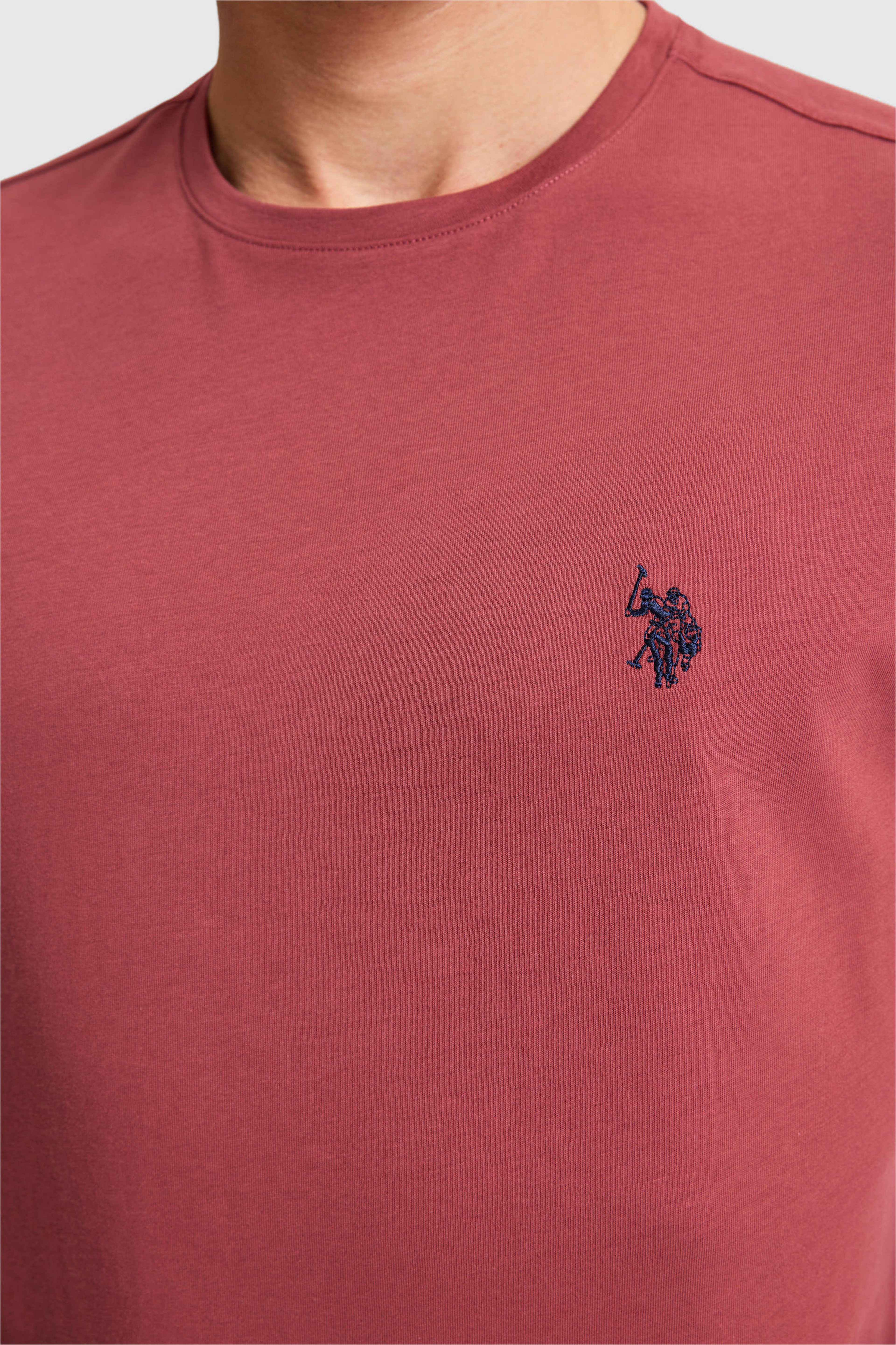 Erkek Vişne Regular Fit Bisiklet Yaka Basic Tişört - Image 6