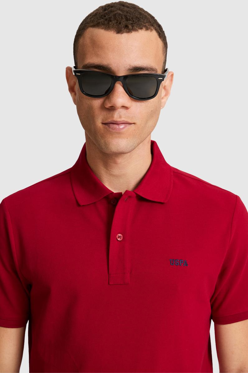 Erkek Bordo Regular Fit Polo Yaka Basic Tişört