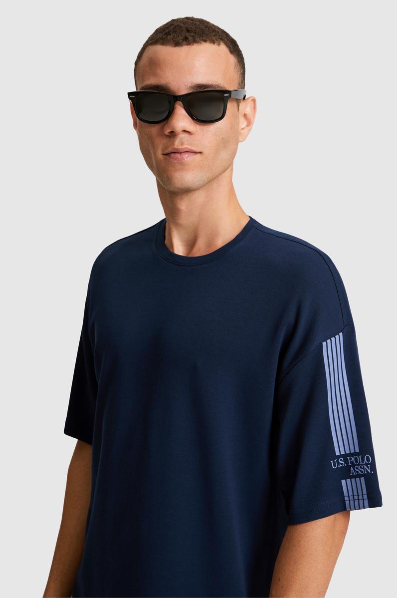 Erkek Lacivert Comfort Fit Bisiklet Yaka Tişört