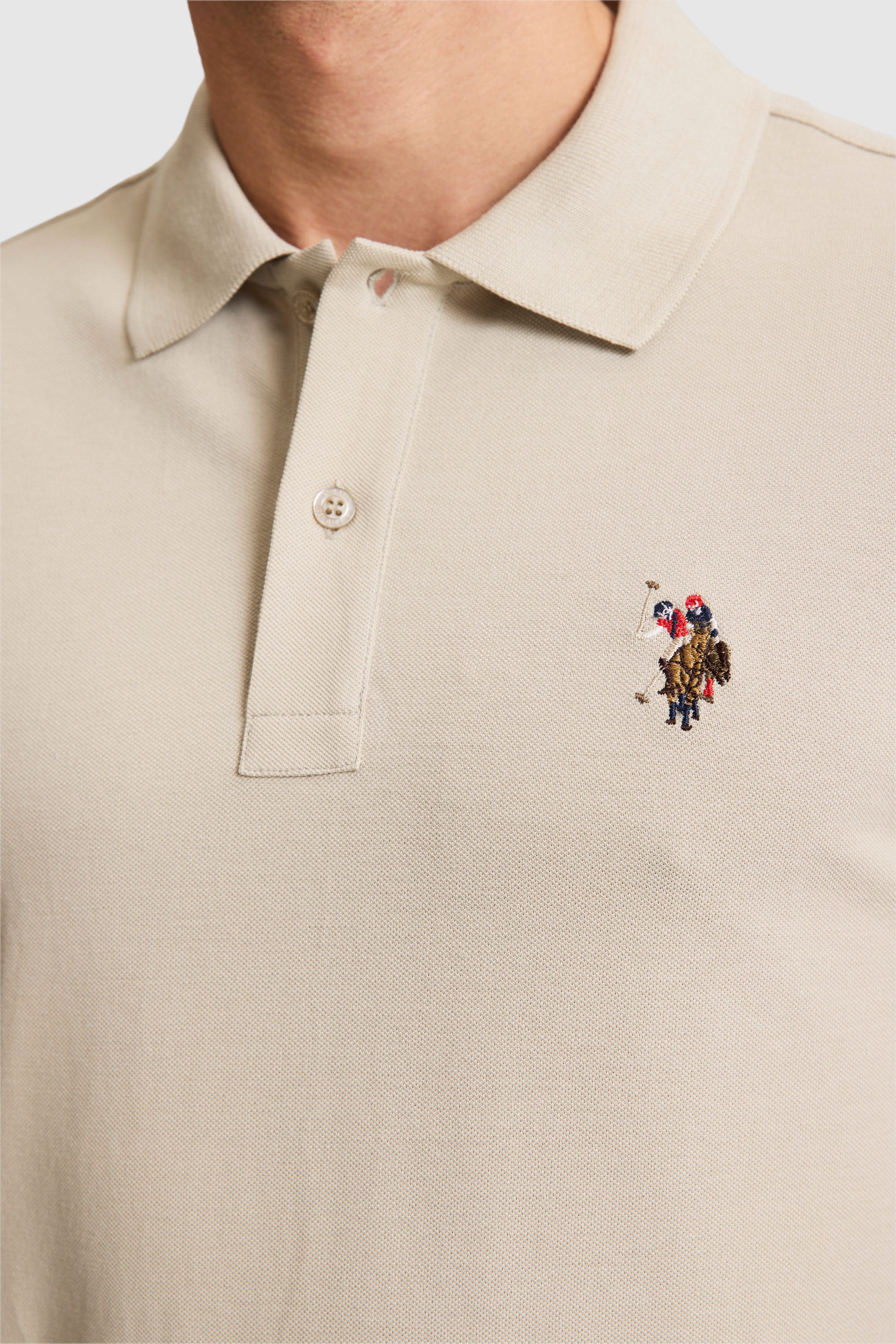 Erkek Açık Haki Regular Fit Polo Yaka Basic Tişört - Image 7