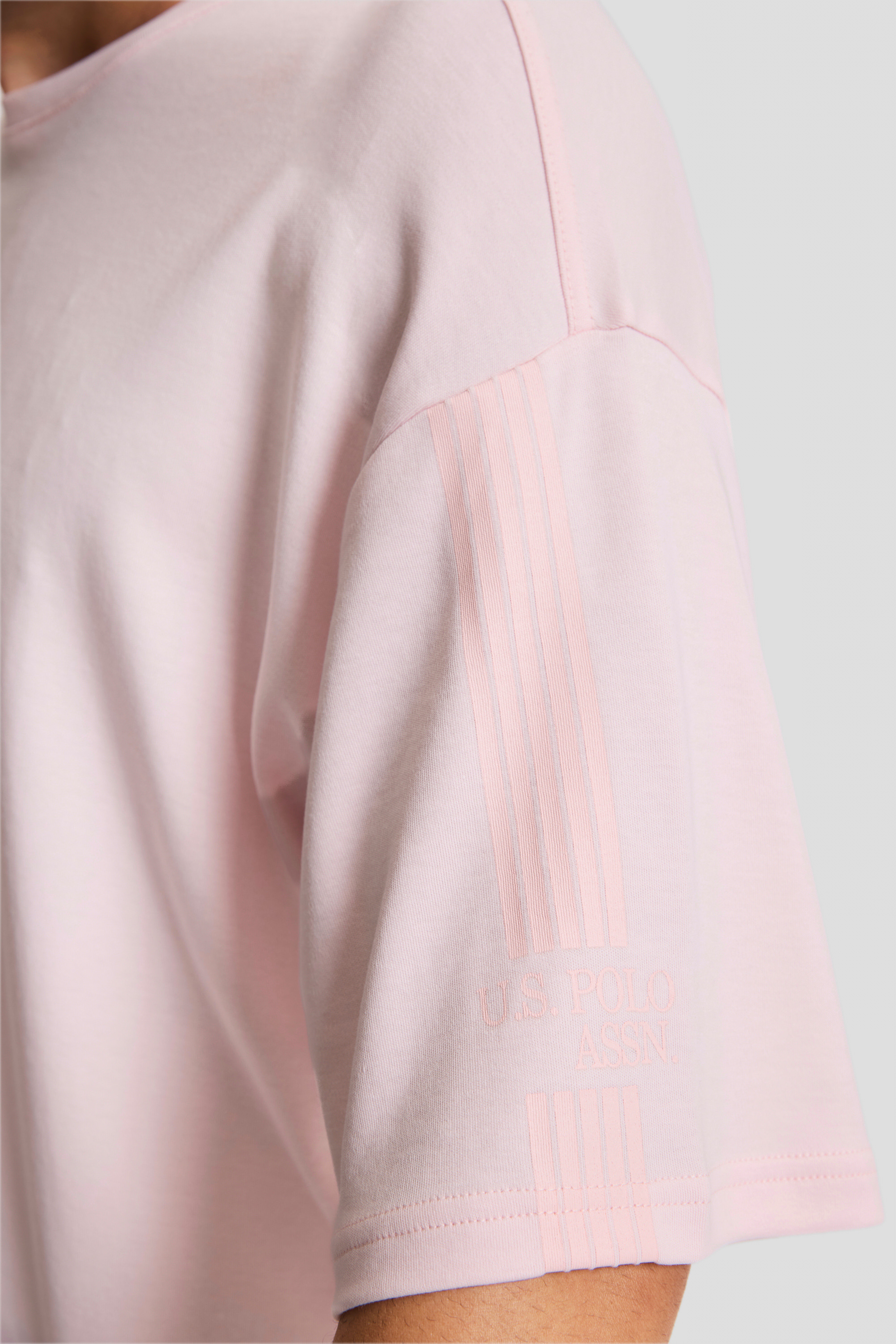 Erkek Açık Pembe Comfort Fit Bisiklet Yaka Tişört - Image 6