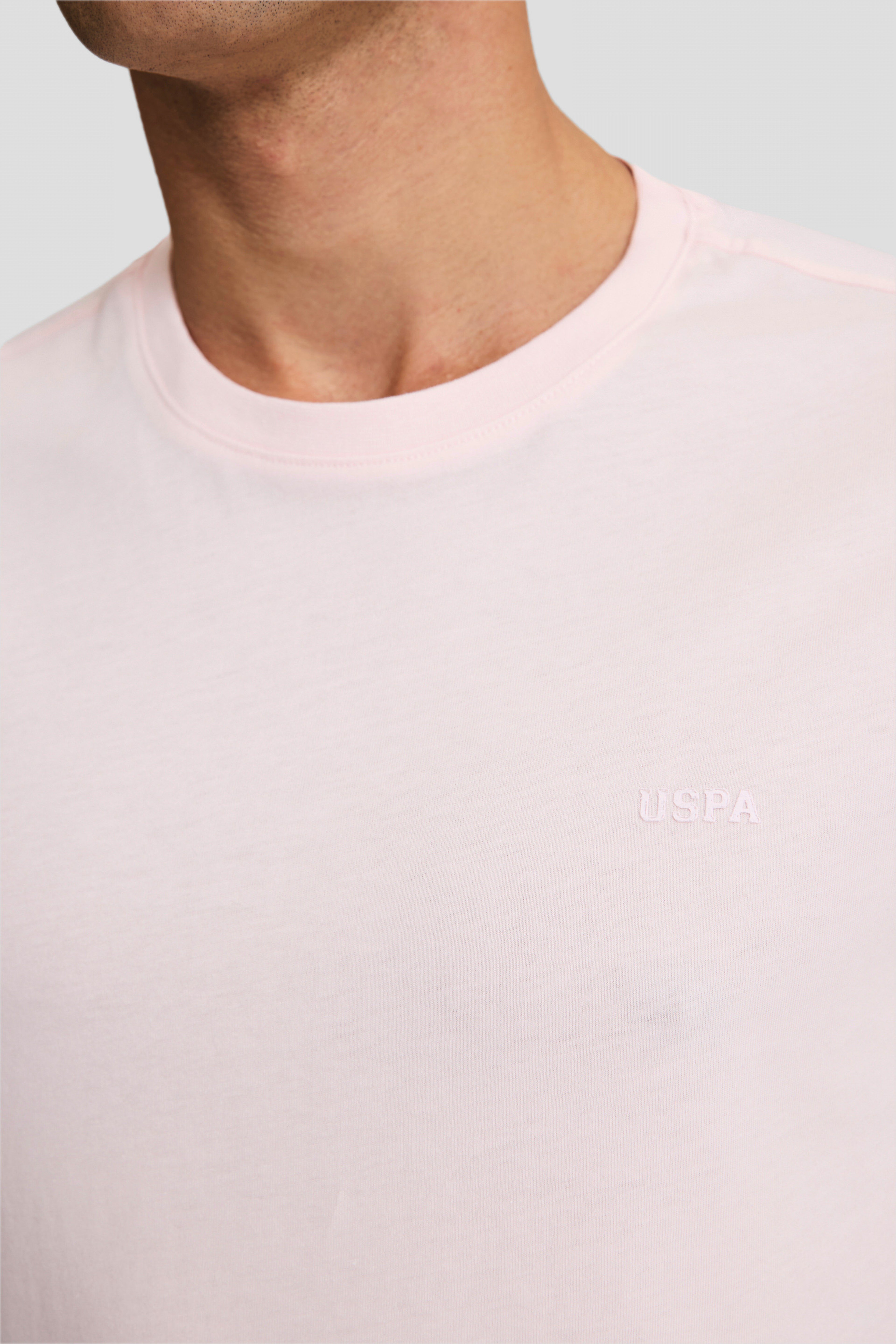 Erkek Açık Pembe Regular Fit Bisiklet Yaka Basic Tişört - Image 7
