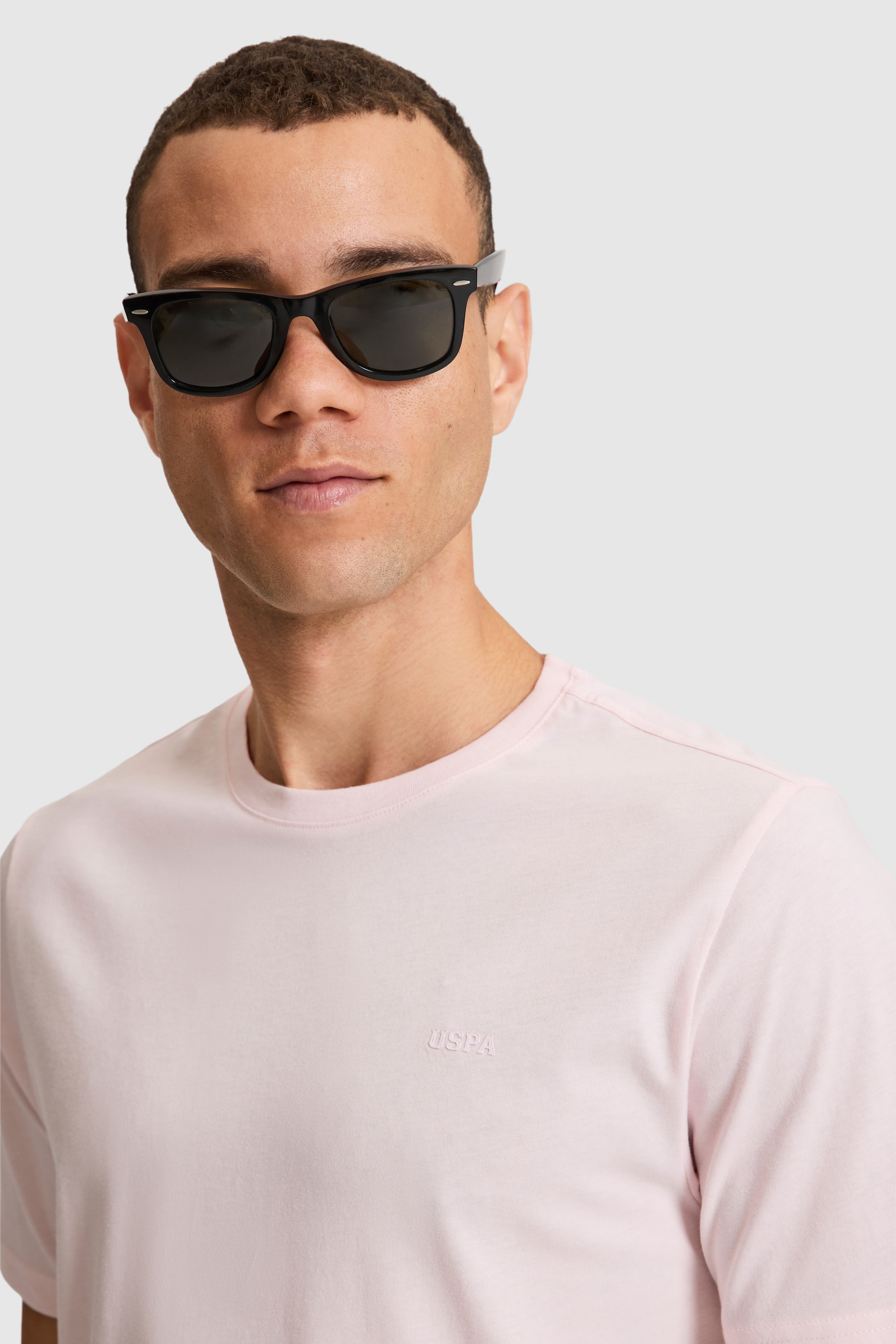 Erkek Açık Pembe Regular Fit Bisiklet Yaka Basic Tişört - Image 2