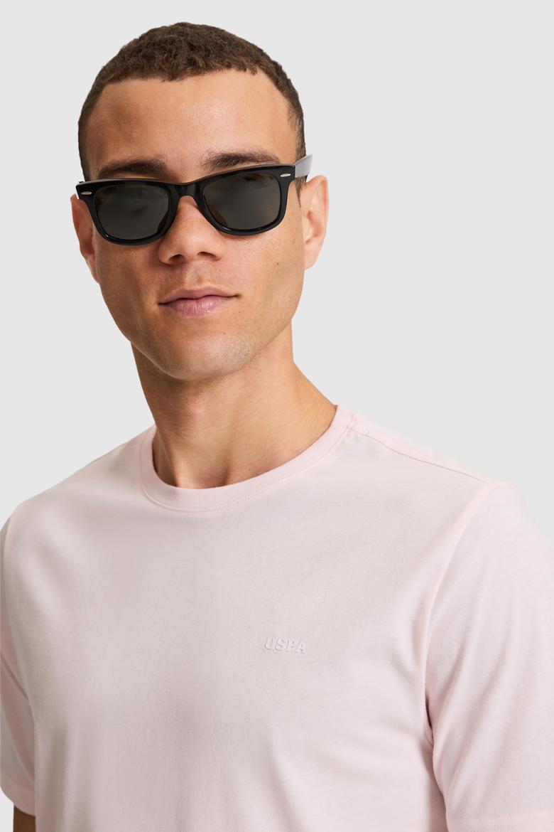 Erkek Açık Pembe Basic Tişört - 50327022100