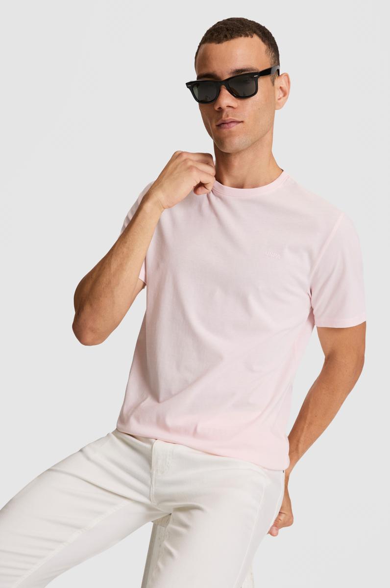 Erkek Açık Pembe Basic Tişört