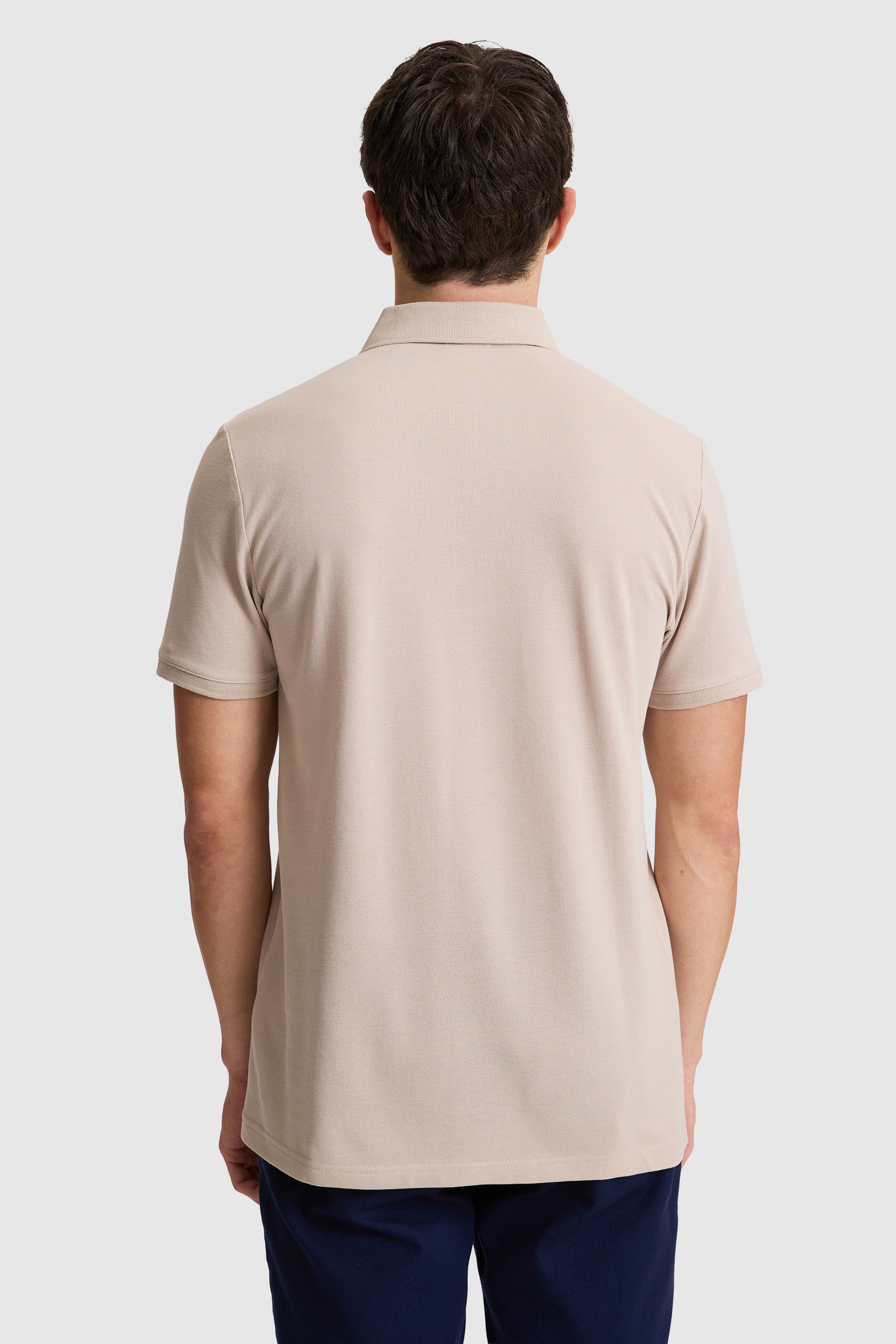 Erkek Taş Regular Fit Polo Yaka Basic Tişört - Image 6