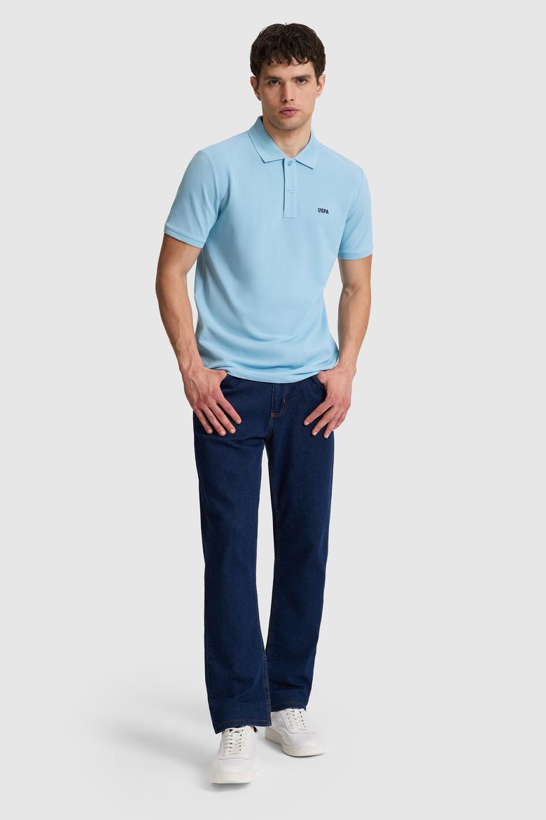 Erkek Mavi Regular Fit Polo Yaka Basic Tişört - 50326963100