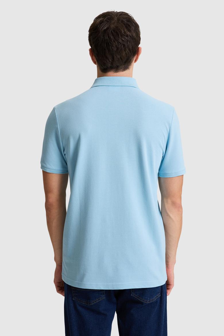Erkek Mavi Regular Fit Polo Yaka Basic Tişört - 50326963100