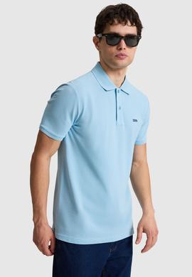Erkek Mavi Regular Fit Polo Yaka Basic Tişört - 50326963100